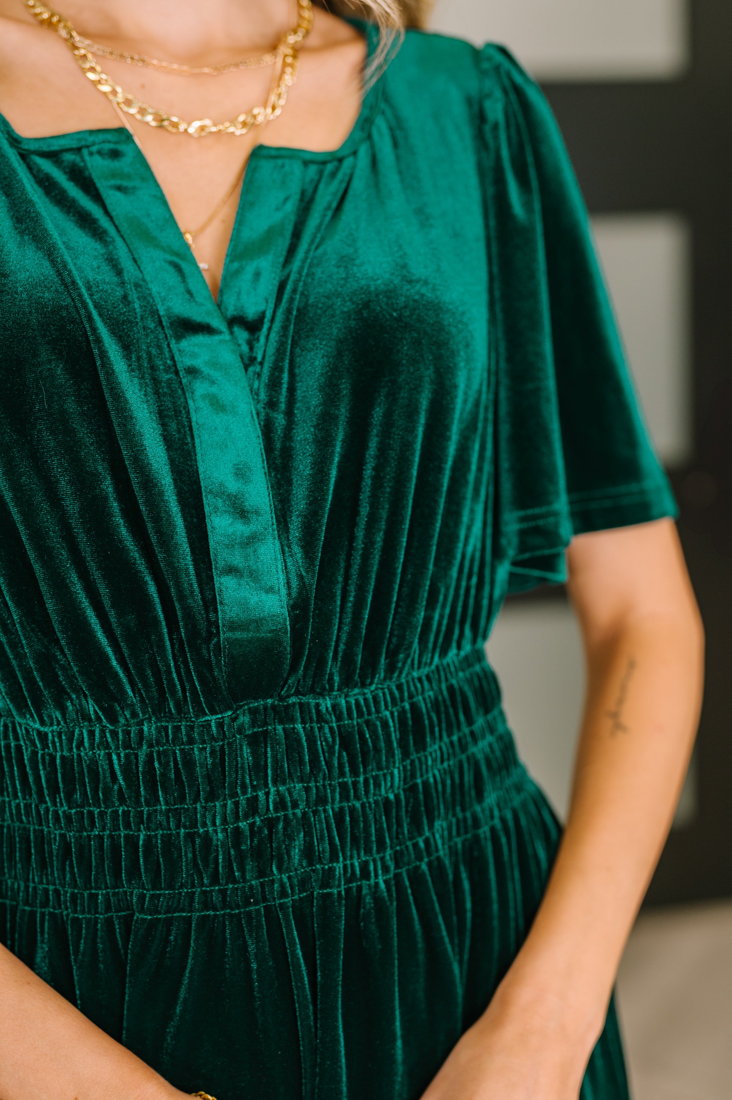 Softest Touch Velvet Tiered Dress-Womens-Stay Foxy Boutique, Florissant, Missouri