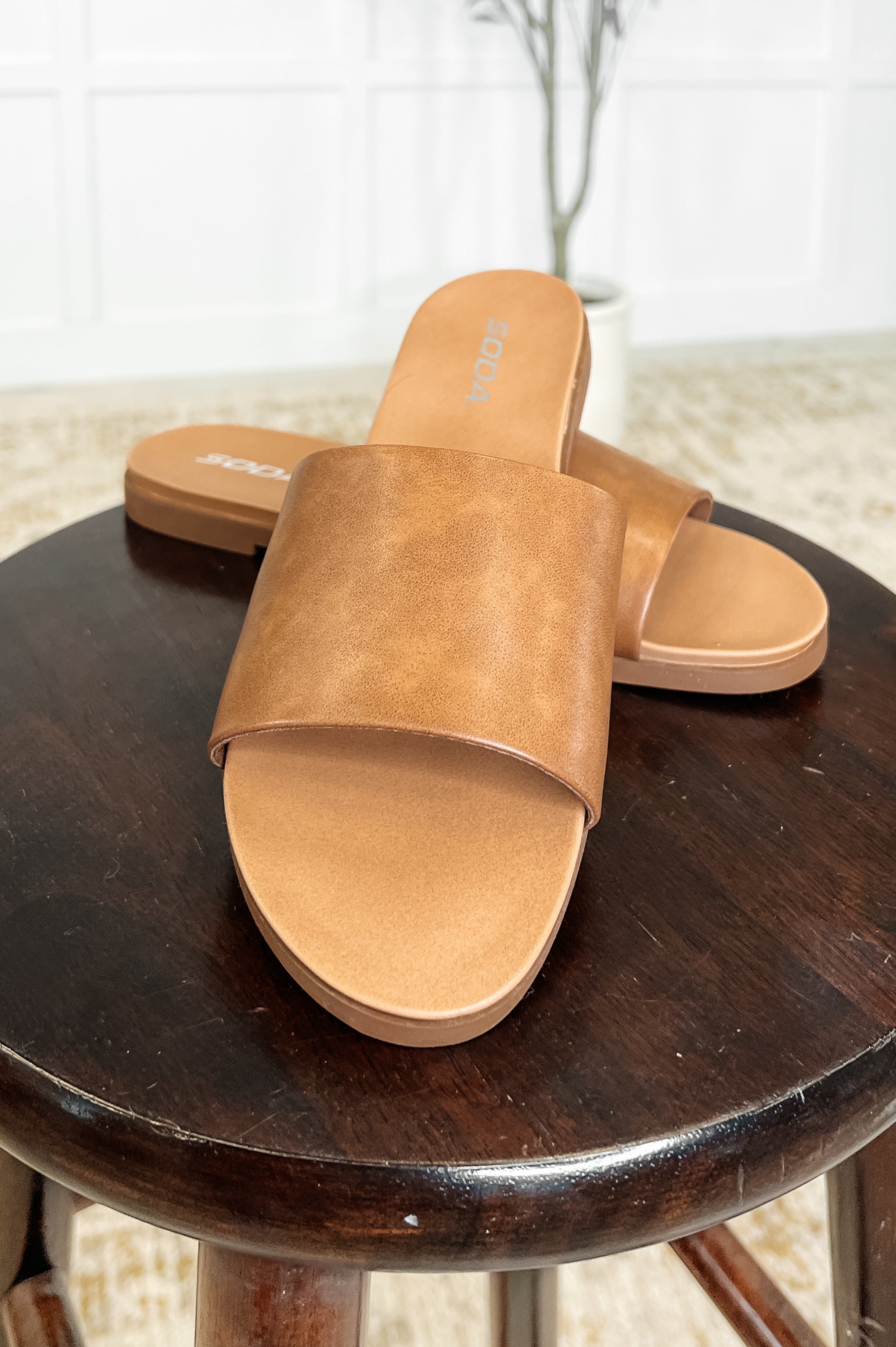 Sole Mate Slip on Sandals in Tan-Womens-Stay Foxy Boutique, Florissant, Missouri