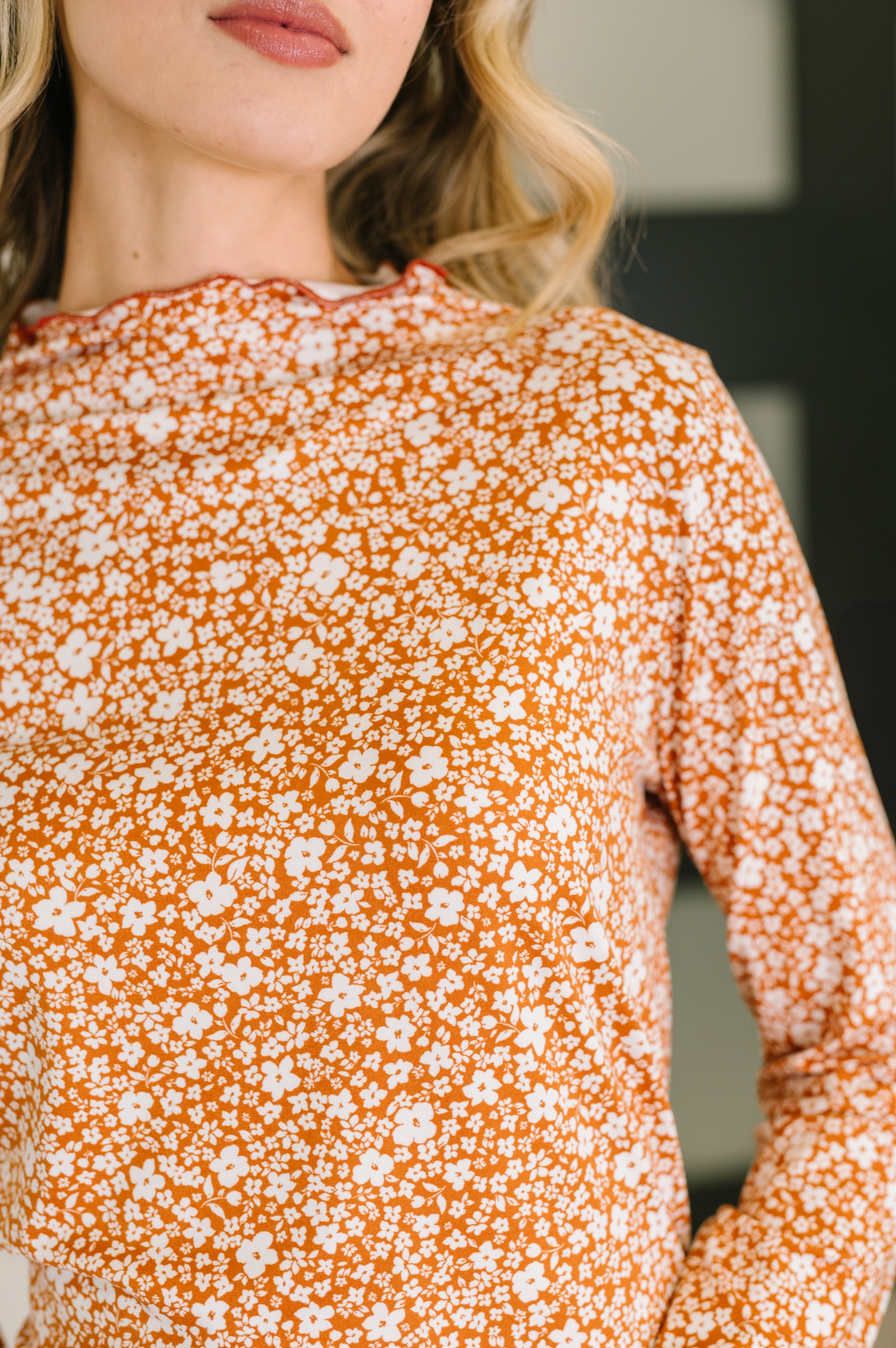 Something in the Air Lettuce Hem Longsleeve Top-Womens-Stay Foxy Boutique, Florissant, Missouri