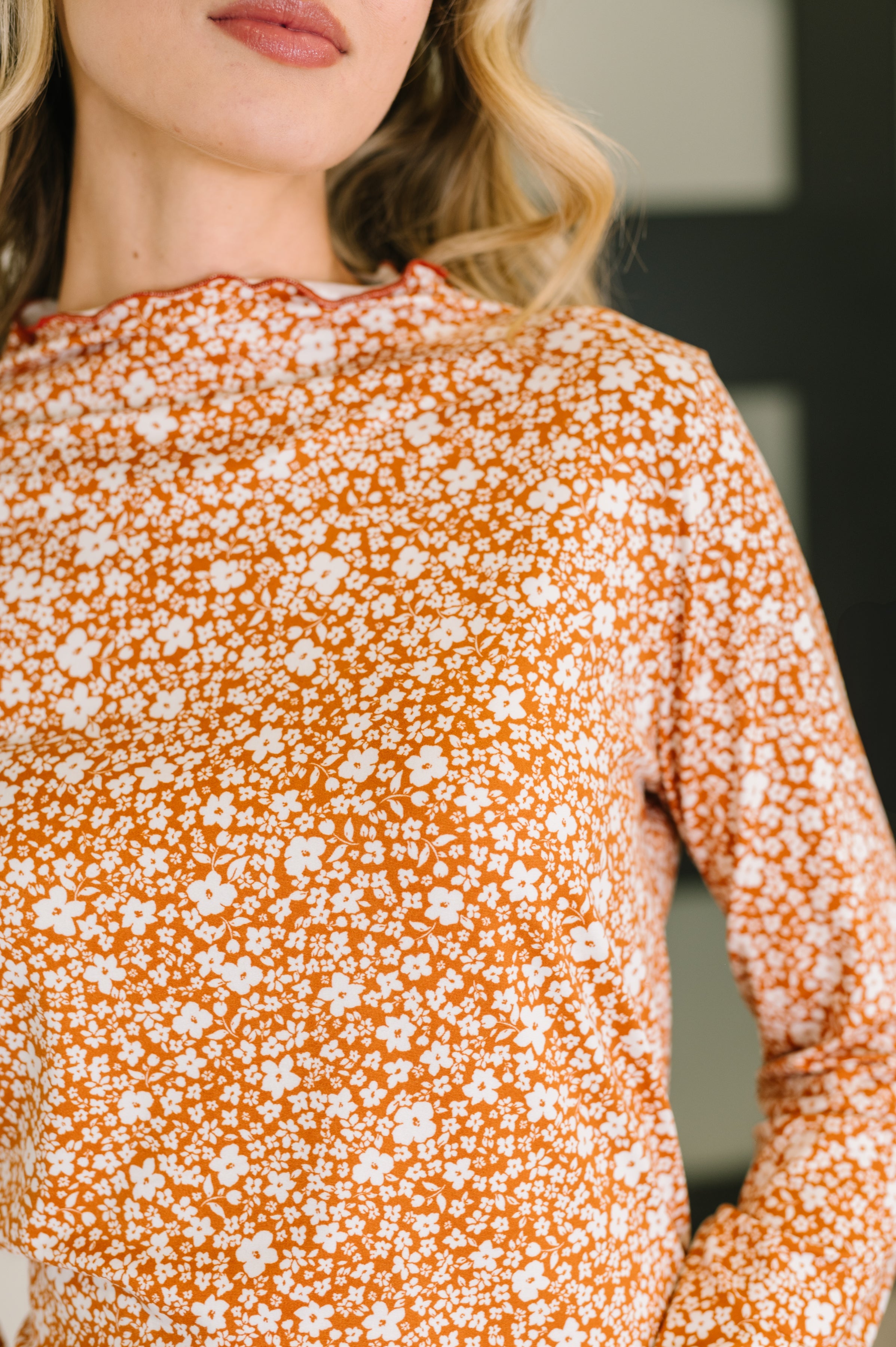 Something in the Air Lettuce Hem Longsleeve Top-Womens-Stay Foxy Boutique, Florissant, Missouri