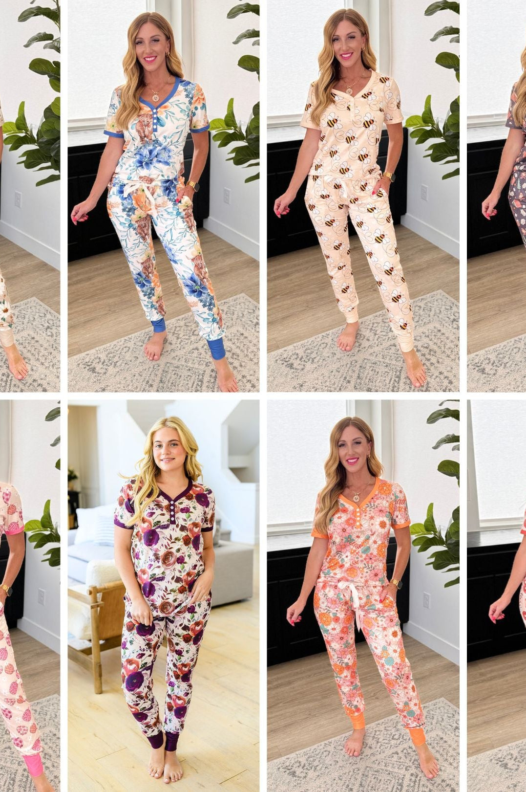 PREORDER: Short Sleeve Jogger Pajama Set in Eight Prints-Womens-Stay Foxy Boutique, Florissant, Missouri