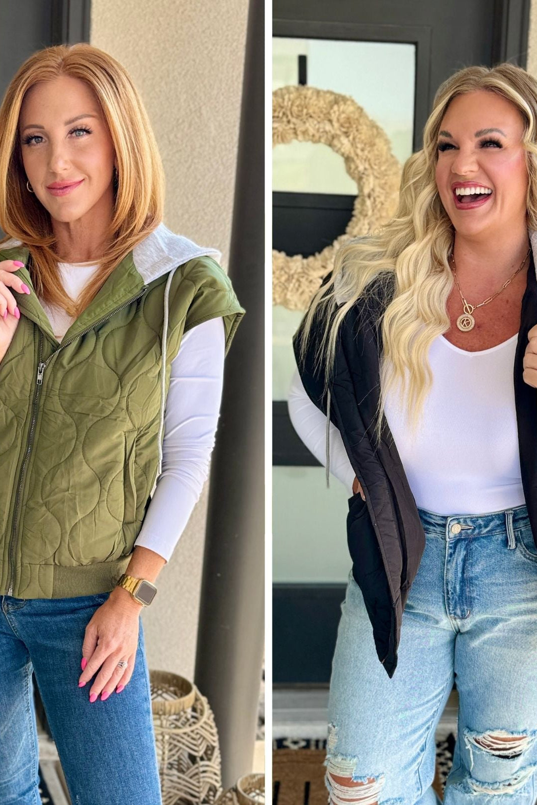 PREORDER: Cheyenne Hooded Puffer Vest in Two Colors-Womens-Stay Foxy Boutique, Florissant, Missouri