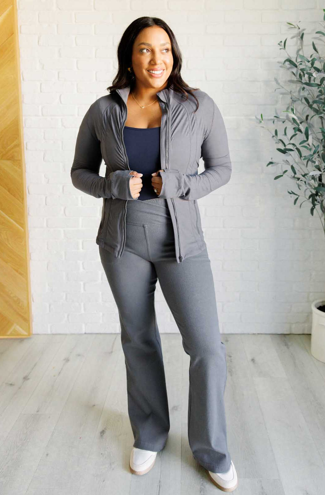 Staying Swift Activewear Jacket in Titanium-Athleisure-Stay Foxy Boutique, Florissant, Missouri