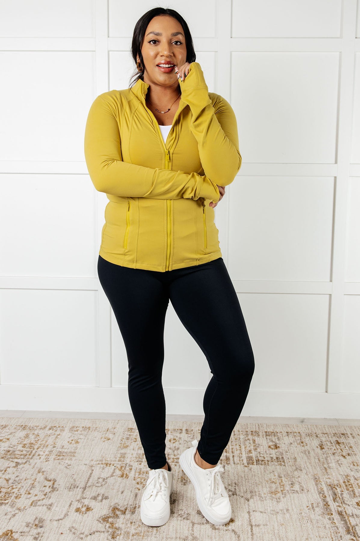 Staying Swift Activewear Jacket in Yellow Pear-Layers-Stay Foxy Boutique, Florissant, Missouri