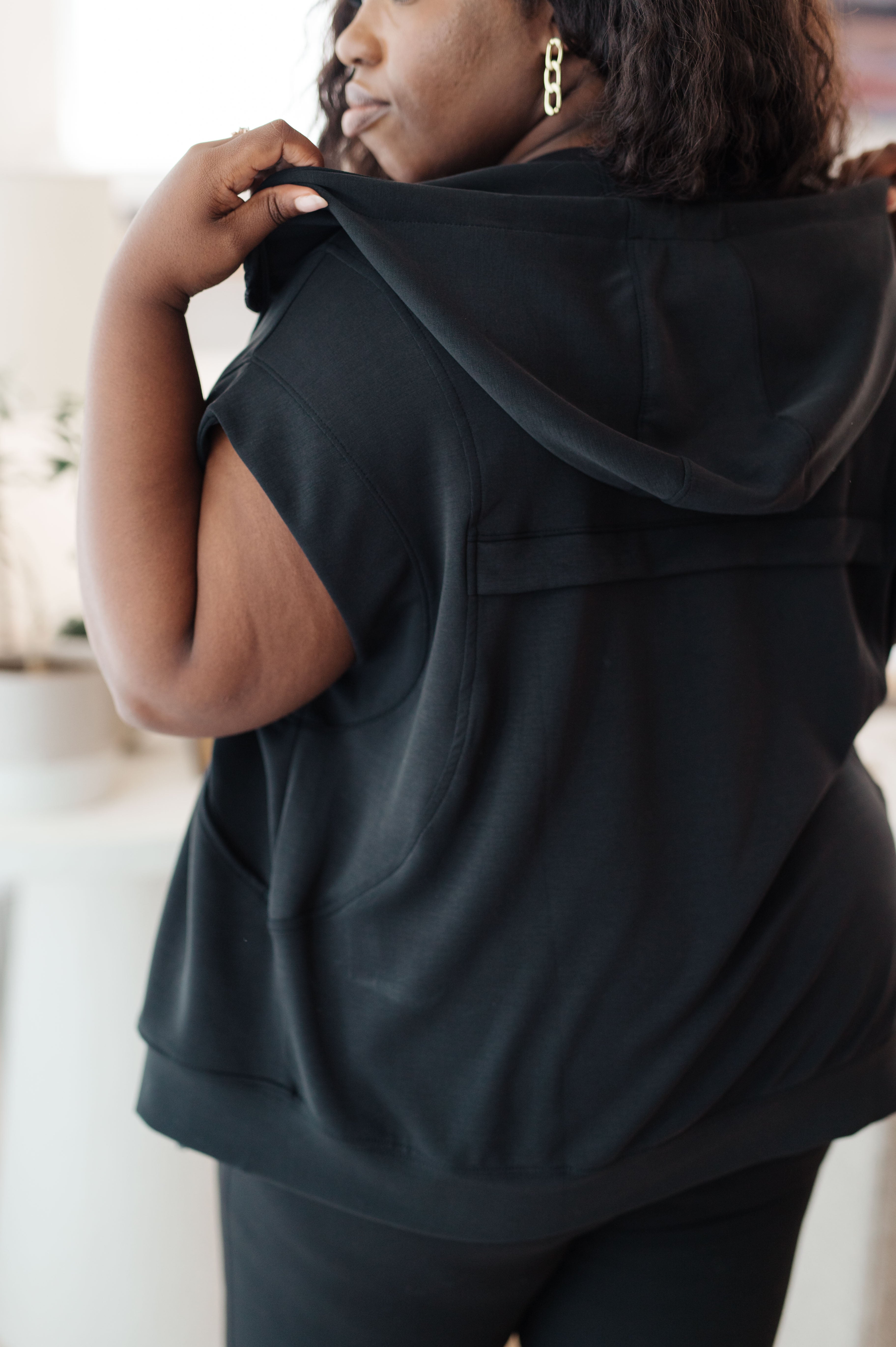 Still Moving Sleeveless Hoodie-Tops-Stay Foxy Boutique, Florissant, Missouri