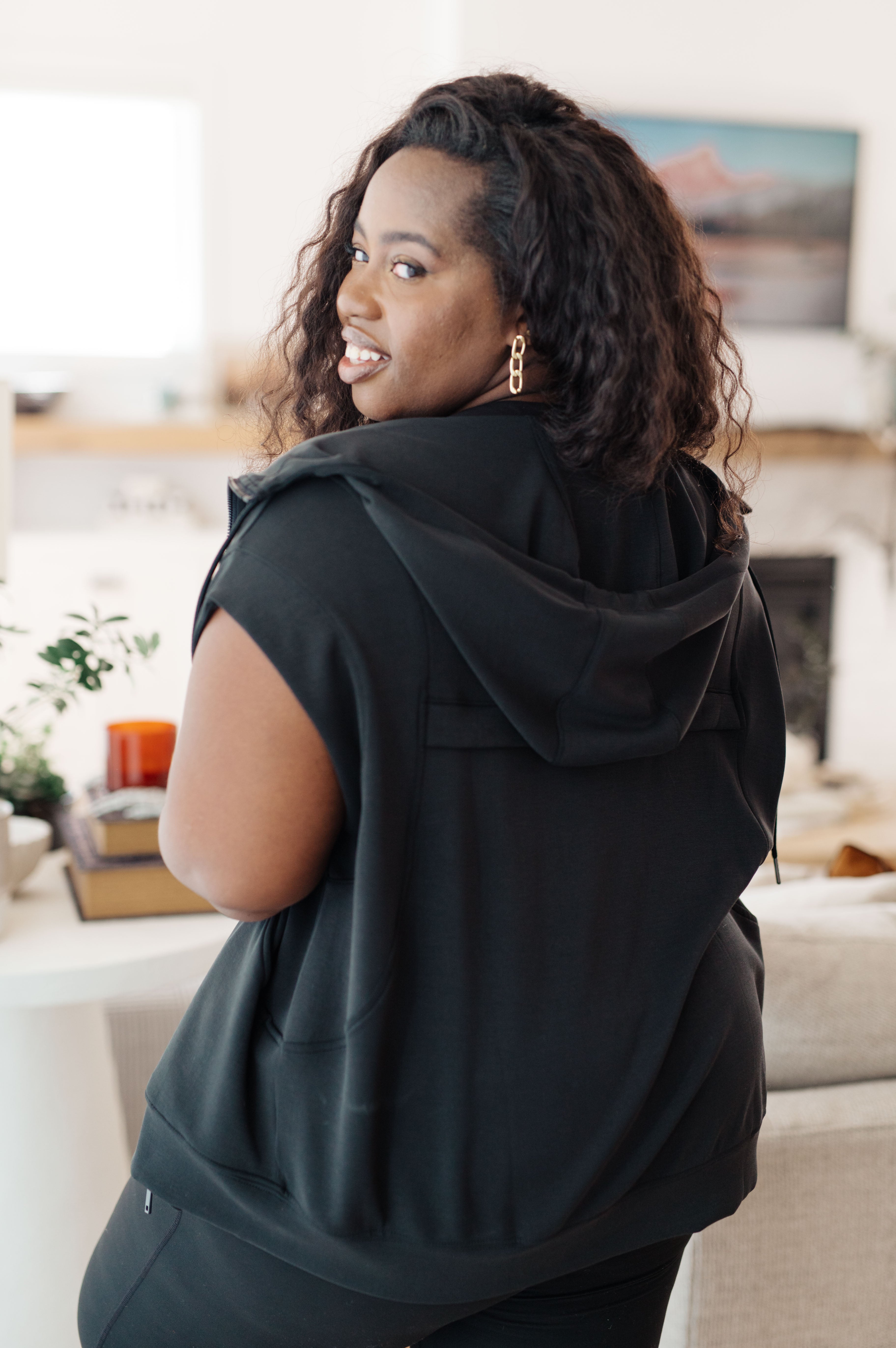 Still Moving Sleeveless Hoodie-Tops-Stay Foxy Boutique, Florissant, Missouri