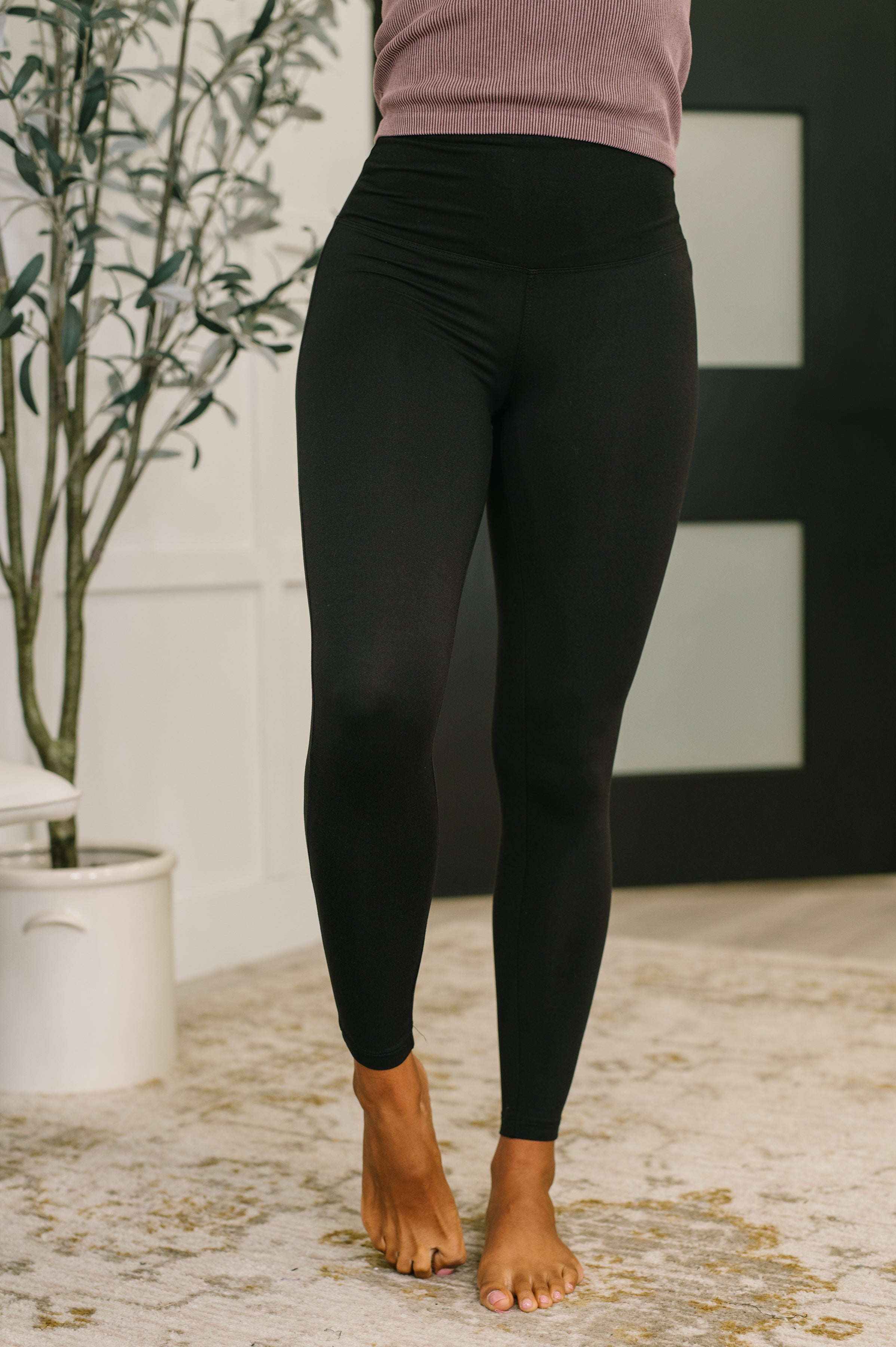 Sunday Splits High Waisted Leggings in Black-Womens-Stay Foxy Boutique, Florissant, Missouri