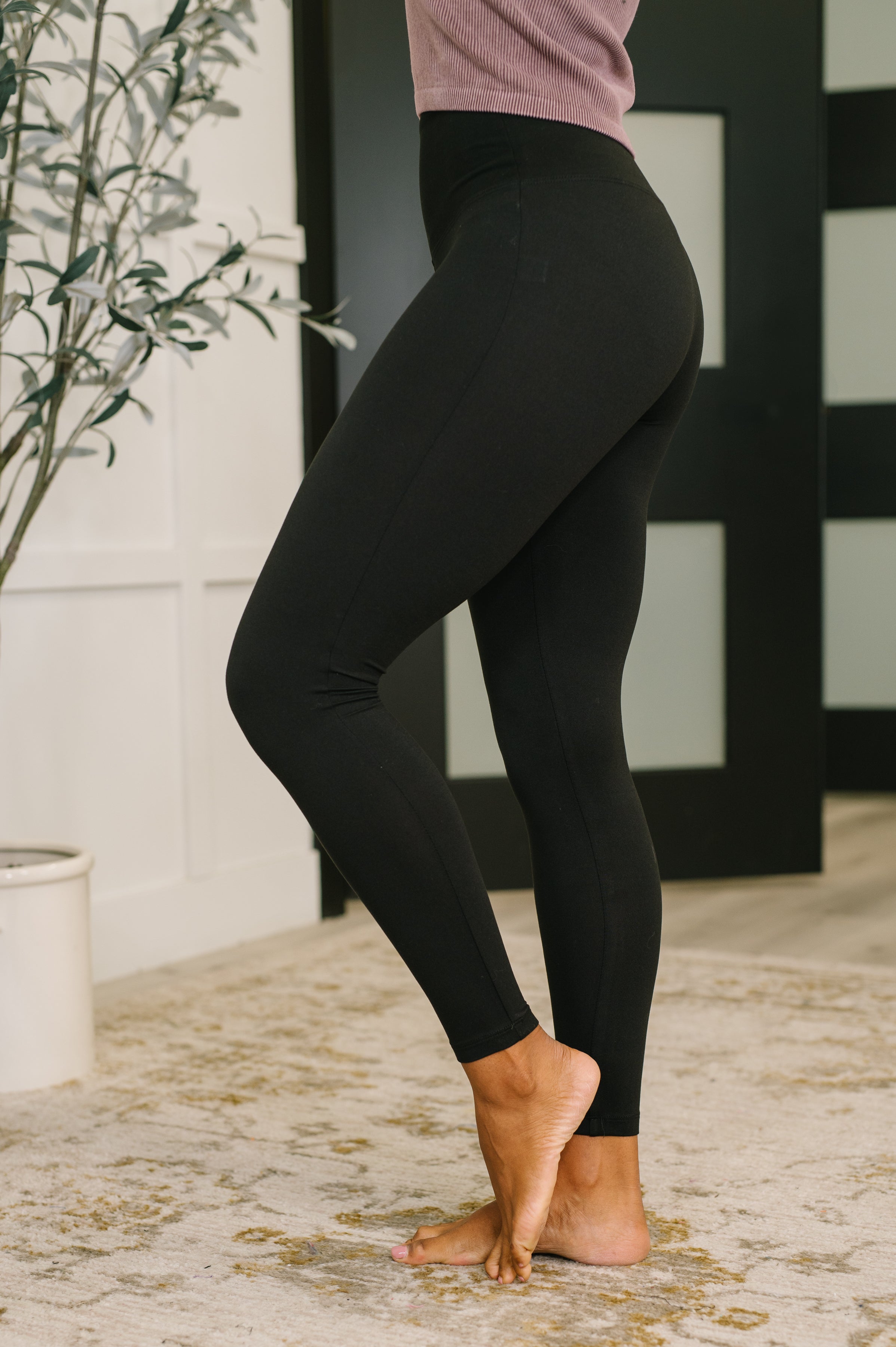 Sunday Splits High Waisted Leggings in Black-Womens-Stay Foxy Boutique, Florissant, Missouri