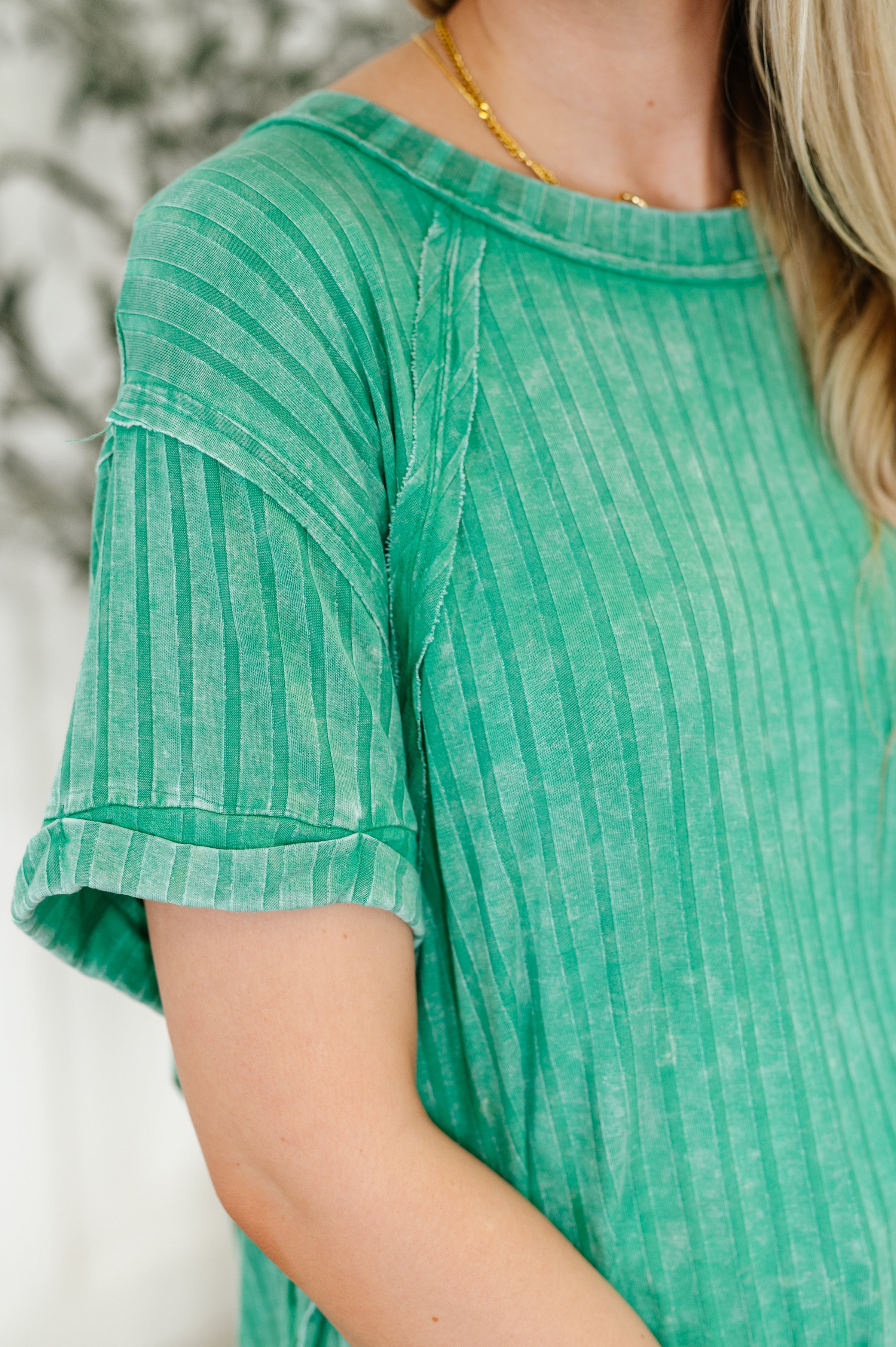 Sunday's Bestie Mineral Wash Top in Kelly Green-Womens-Stay Foxy Boutique, Florissant, Missouri