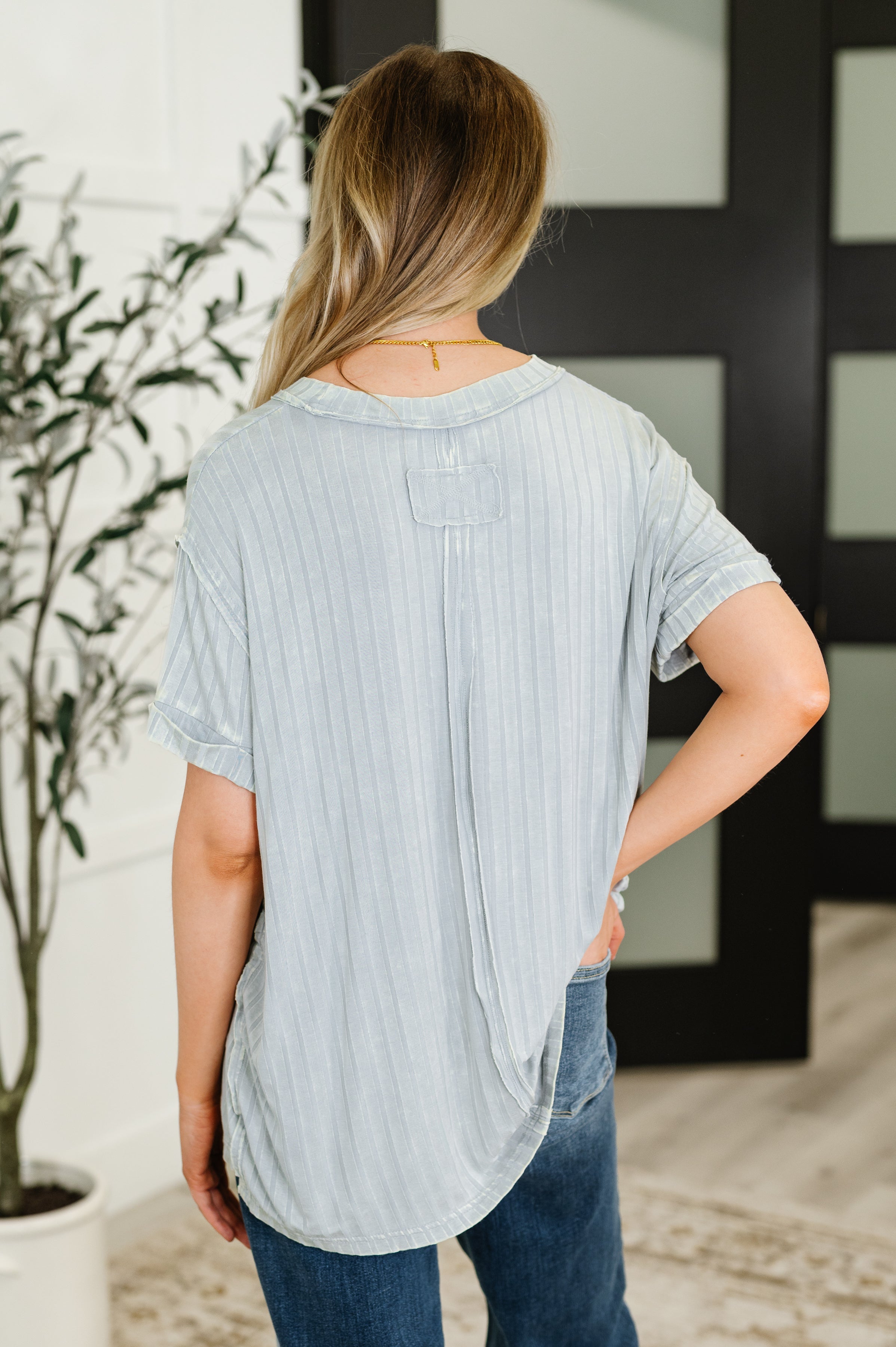 Sunday's Bestie Mineral Wash Top in Light Grey-Womens-Stay Foxy Boutique, Florissant, Missouri