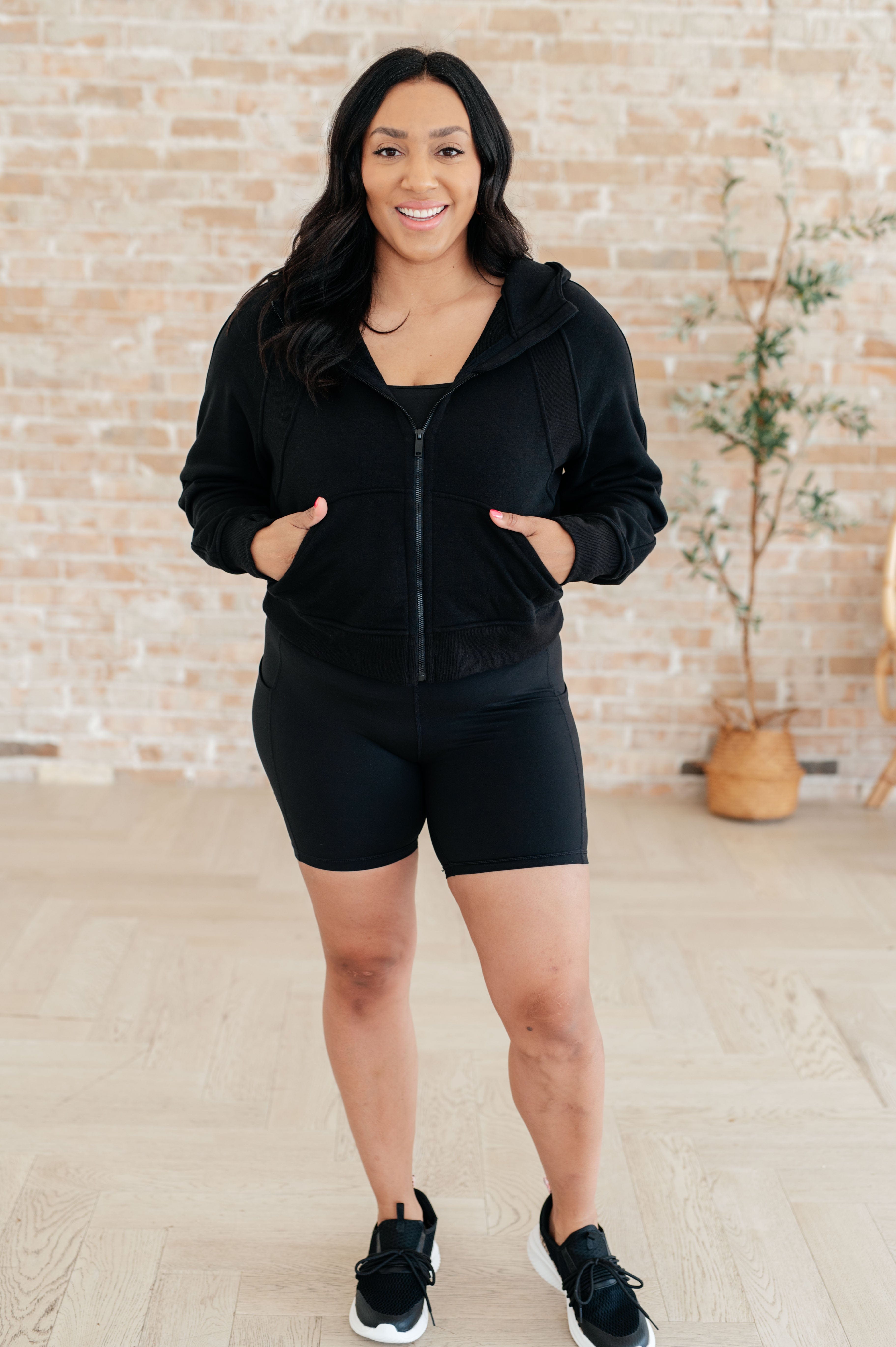 Getting Active Biker Shorts in Black-Athleisure-Stay Foxy Boutique, Florissant, Missouri