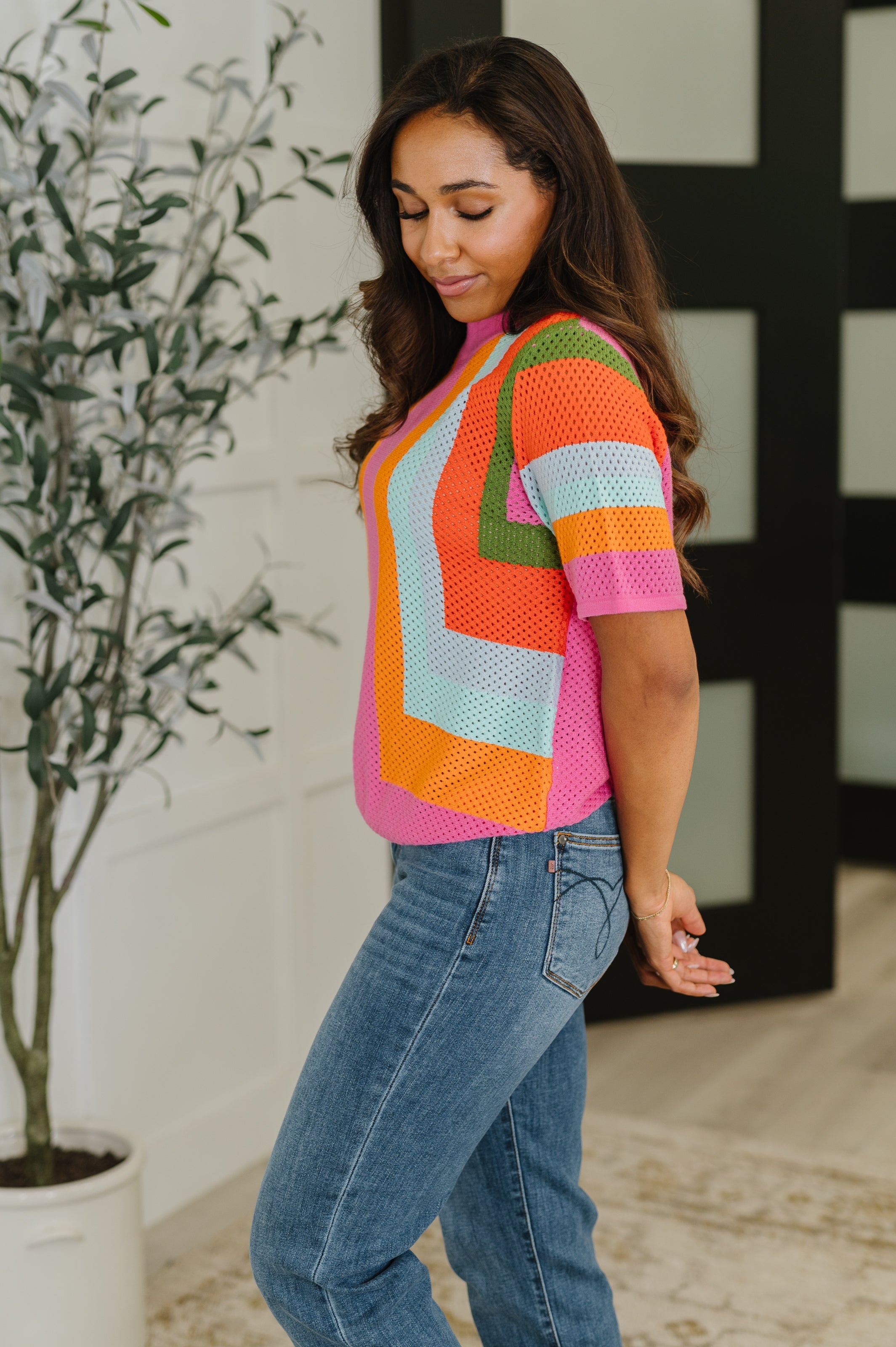 Sunset Stitch Knit Top-Womens-Stay Foxy Boutique, Florissant, Missouri