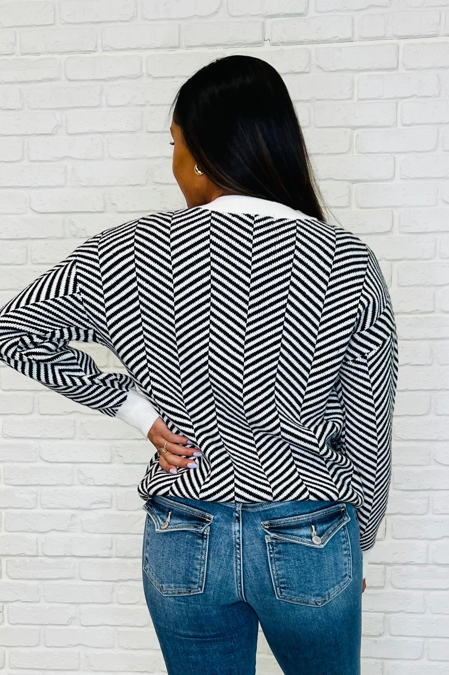 Super Secret Chevron Sweater-Womens-Stay Foxy Boutique, Florissant, Missouri