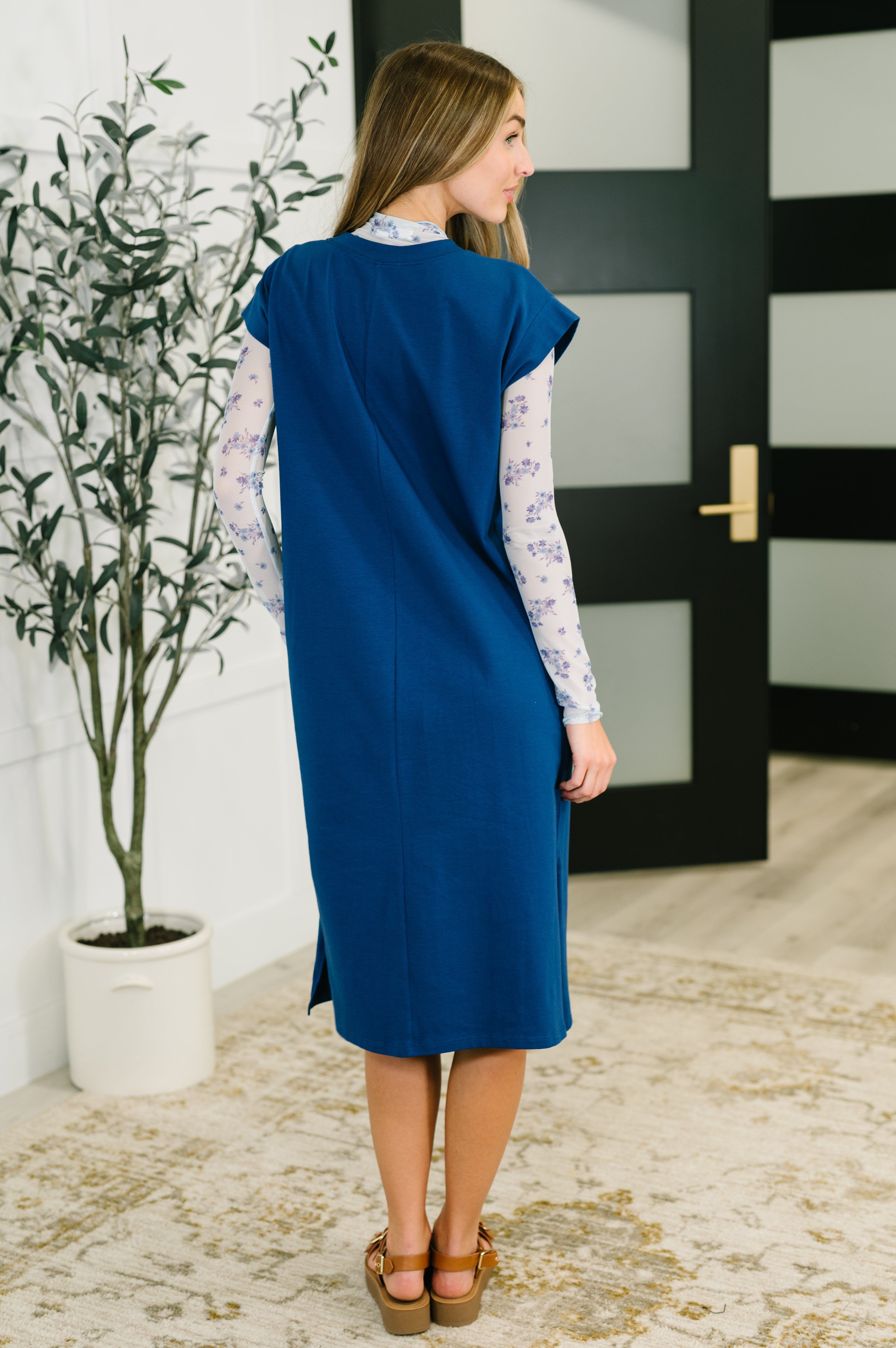 Sweet Like That Casual Dress in Light Navy-Womens-Stay Foxy Boutique, Florissant, Missouri