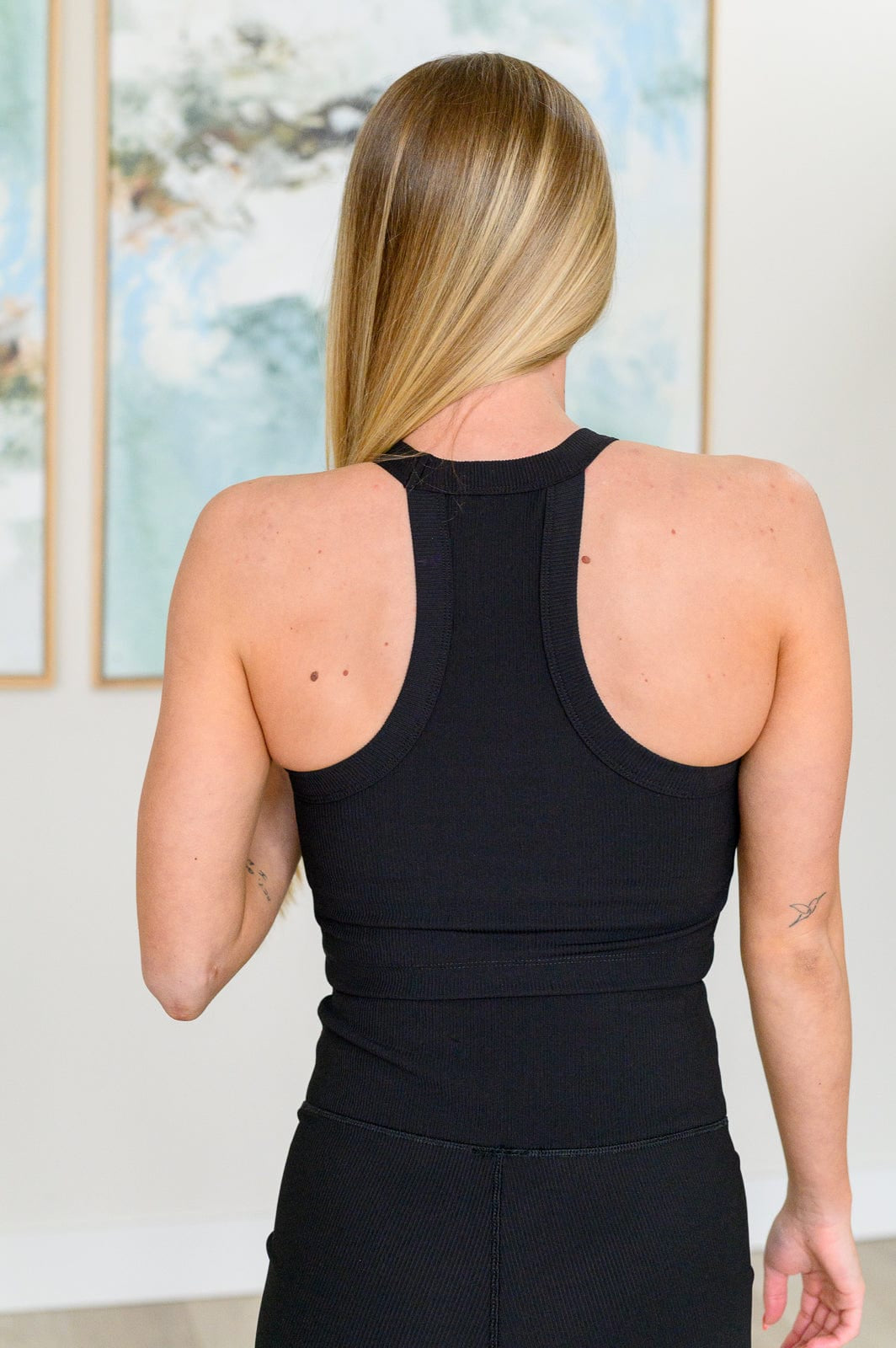 Sweet Thang Cropped Tank in Black-Athleisure-Stay Foxy Boutique, Florissant, Missouri