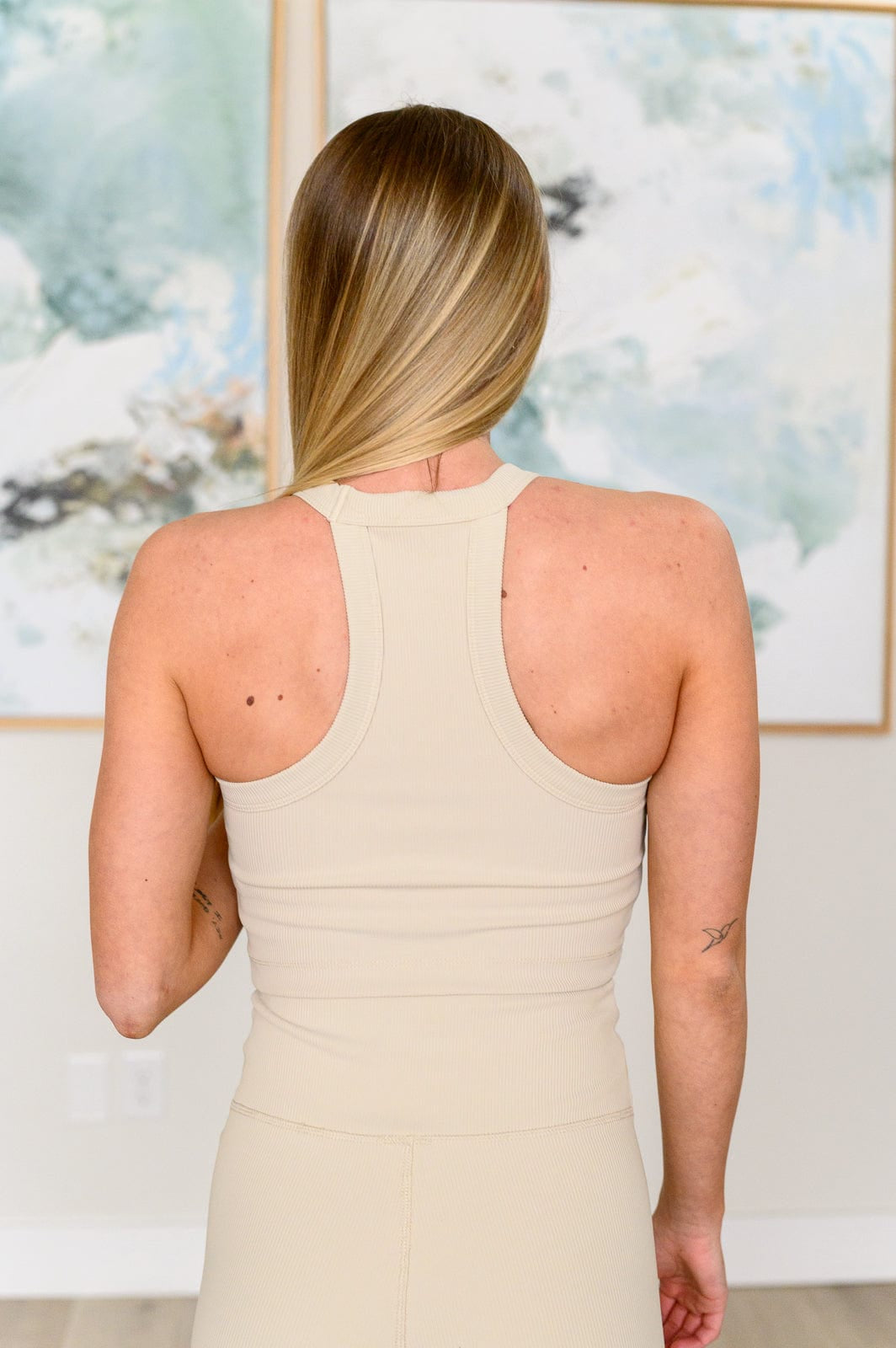 Sweet Thang Cropped Tank in Seashell-Athleisure-Stay Foxy Boutique, Florissant, Missouri