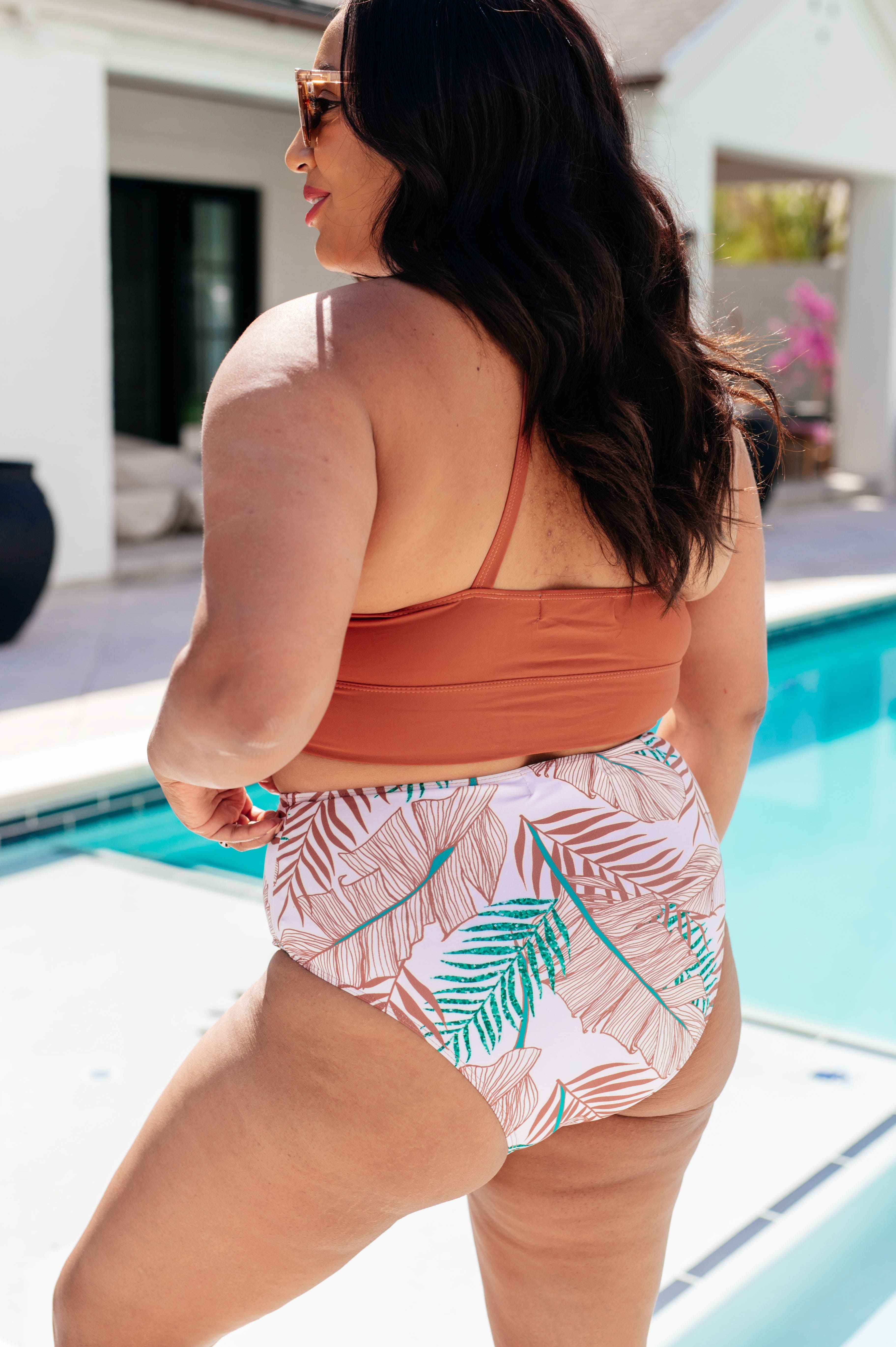 Tahiti Tropical Print Swim Bottoms-Swimwear-Stay Foxy Boutique, Florissant, Missouri