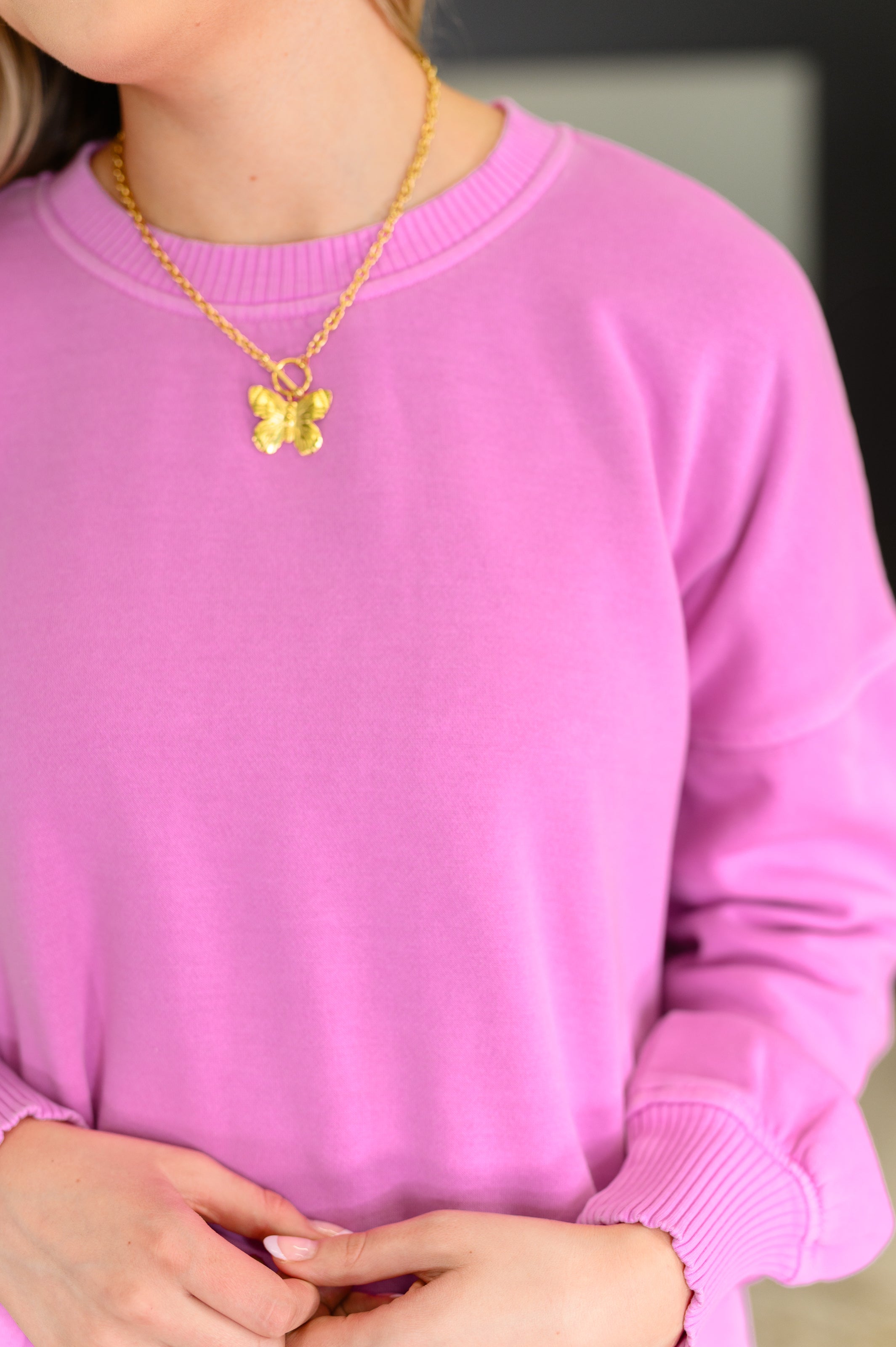 Talk Cozy to Me Stepped Hem Pullover in Bright Mauve-Womens-Stay Foxy Boutique, Florissant, Missouri