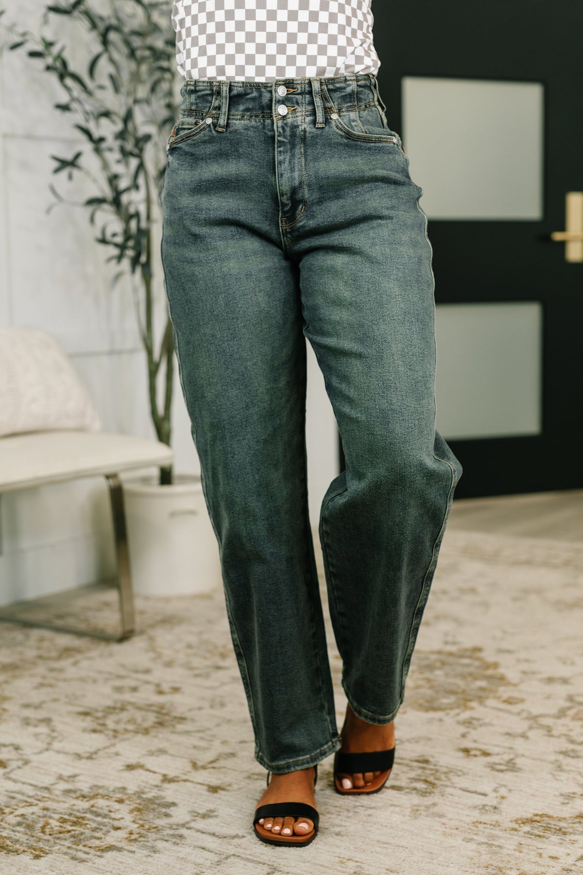Teressa High Waist Marlow Jean with Hollywood Waist-Womens-Stay Foxy Boutique, Florissant, Missouri