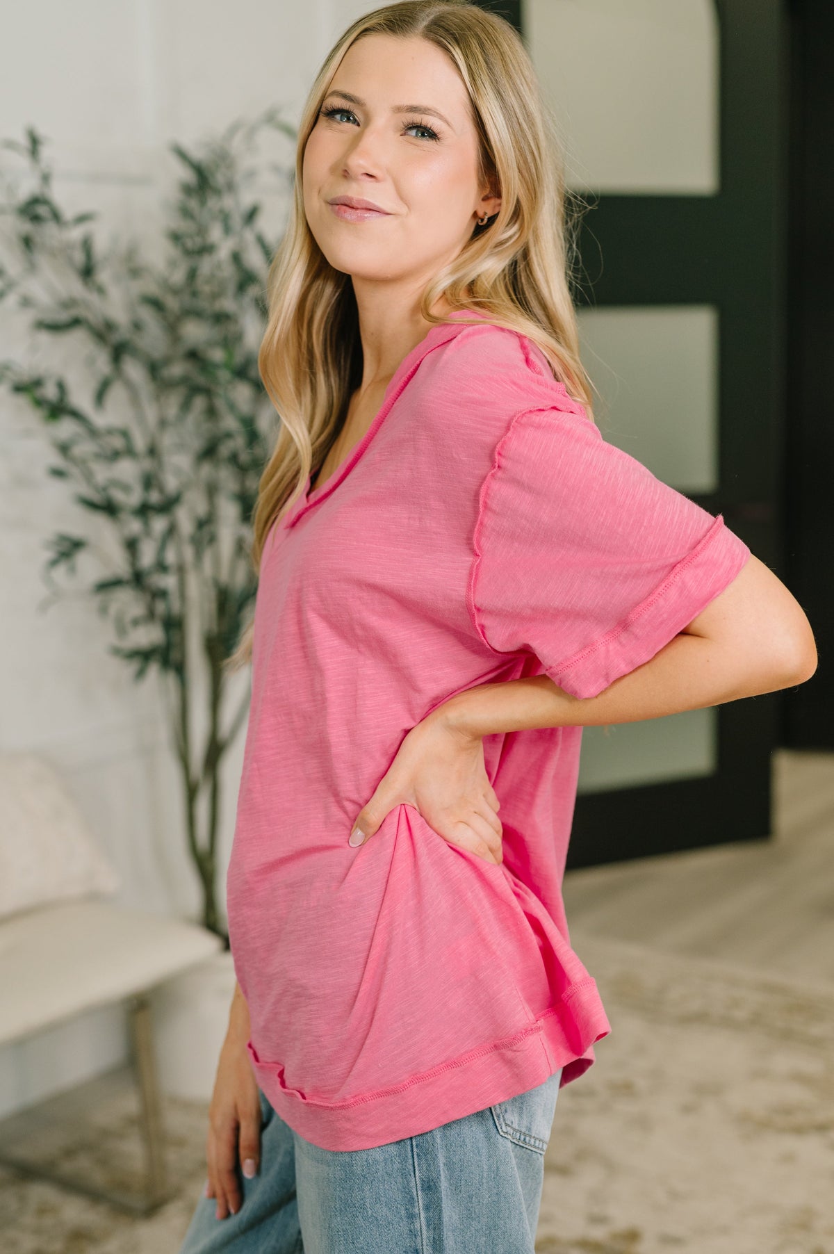 Thanks To You Relaxed Tee in Pink-Womens-Stay Foxy Boutique, Florissant, Missouri