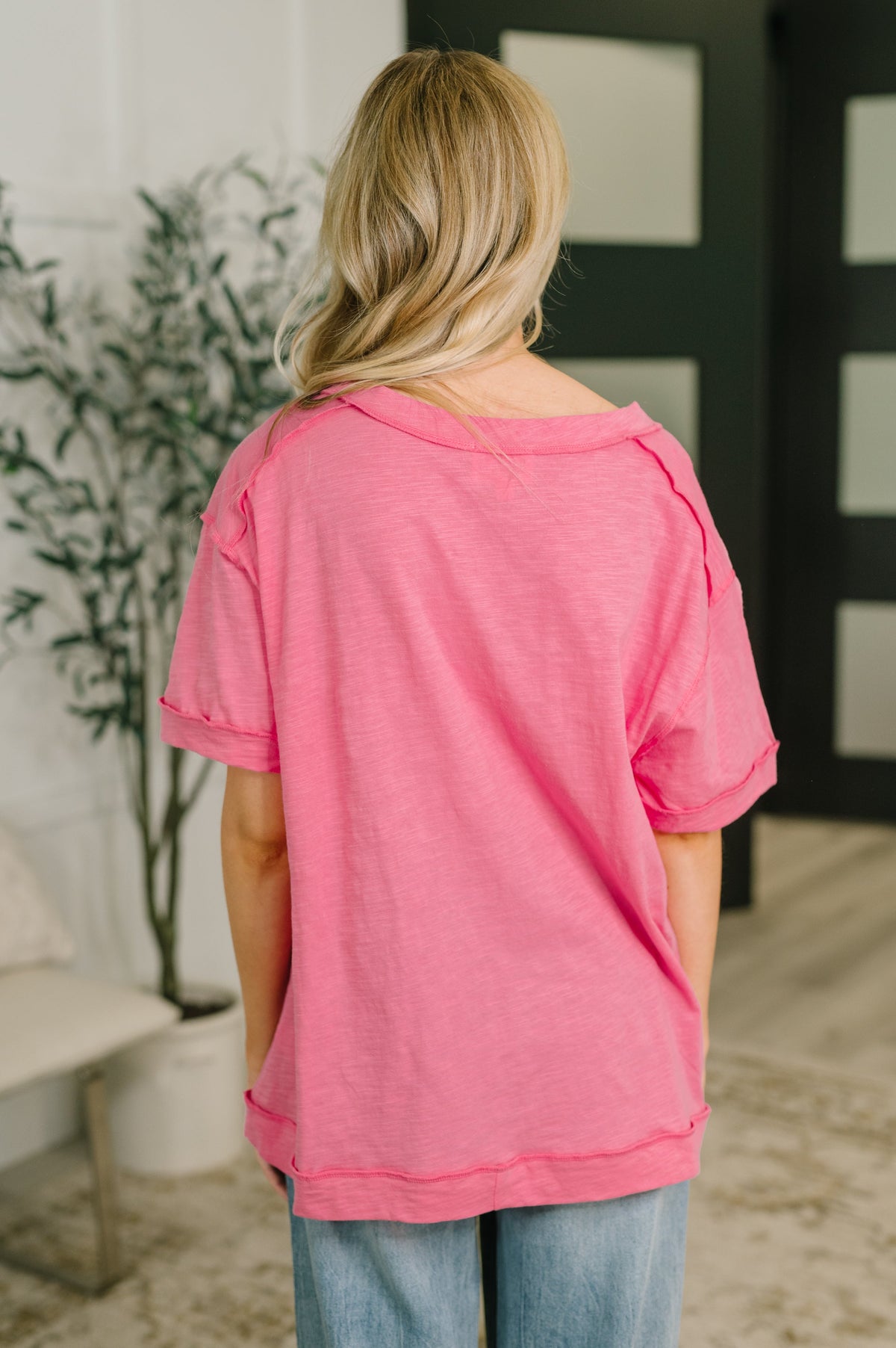Thanks To You Relaxed Tee in Pink-Womens-Stay Foxy Boutique, Florissant, Missouri