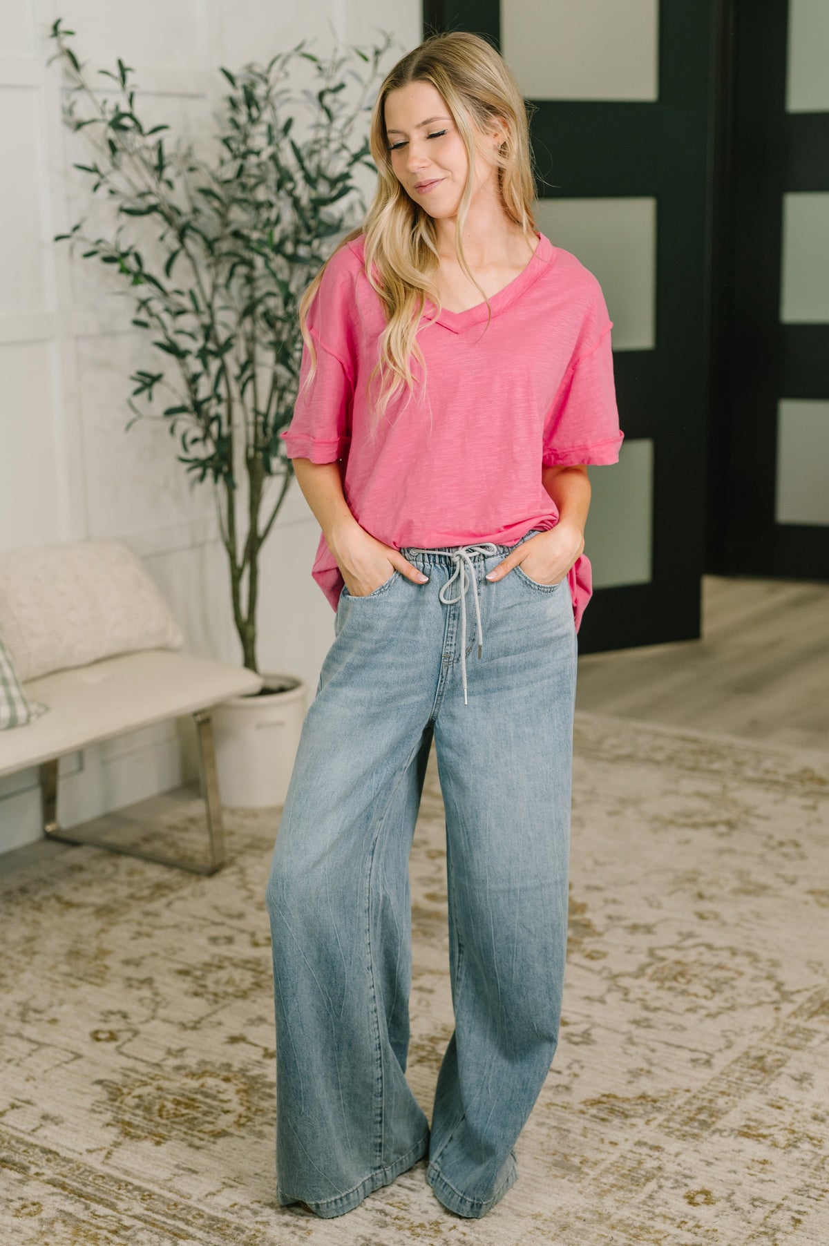 Thanks To You Relaxed Tee in Pink-Womens-Stay Foxy Boutique, Florissant, Missouri