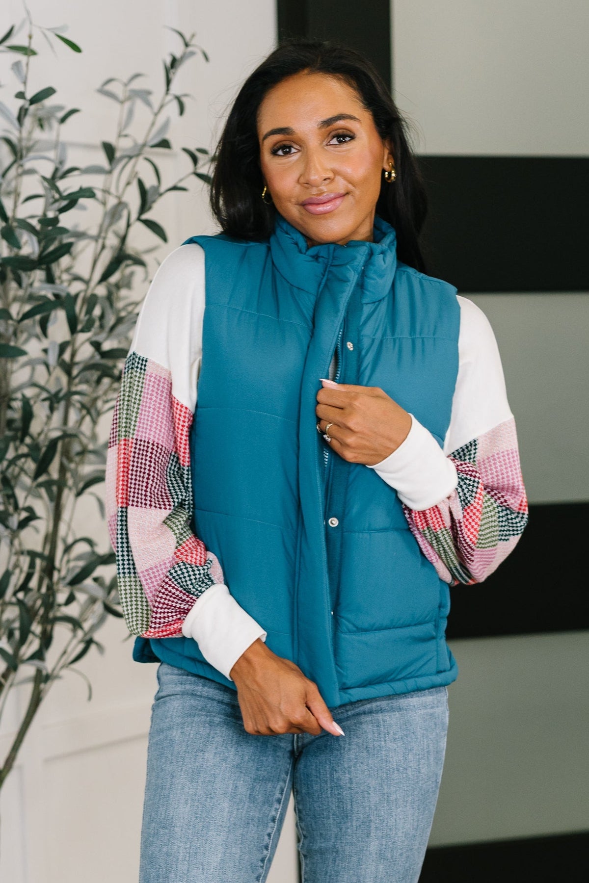 That's What I'm Talkin' About Puffer Vest in Teal-Womens-Stay Foxy Boutique, Florissant, Missouri