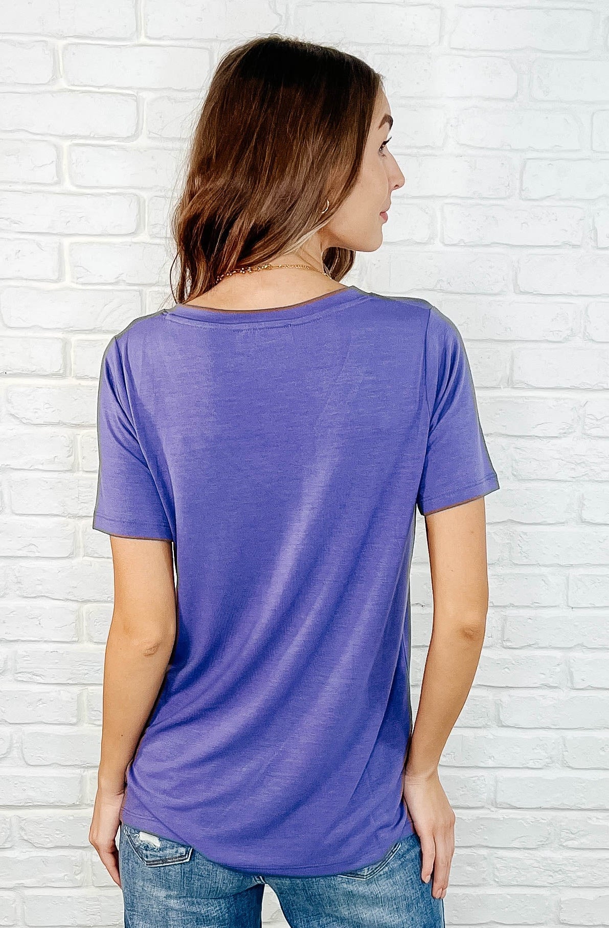 The Every Outfit Basic V-Neck Top in Marlin-Womens-Stay Foxy Boutique, Florissant, Missouri