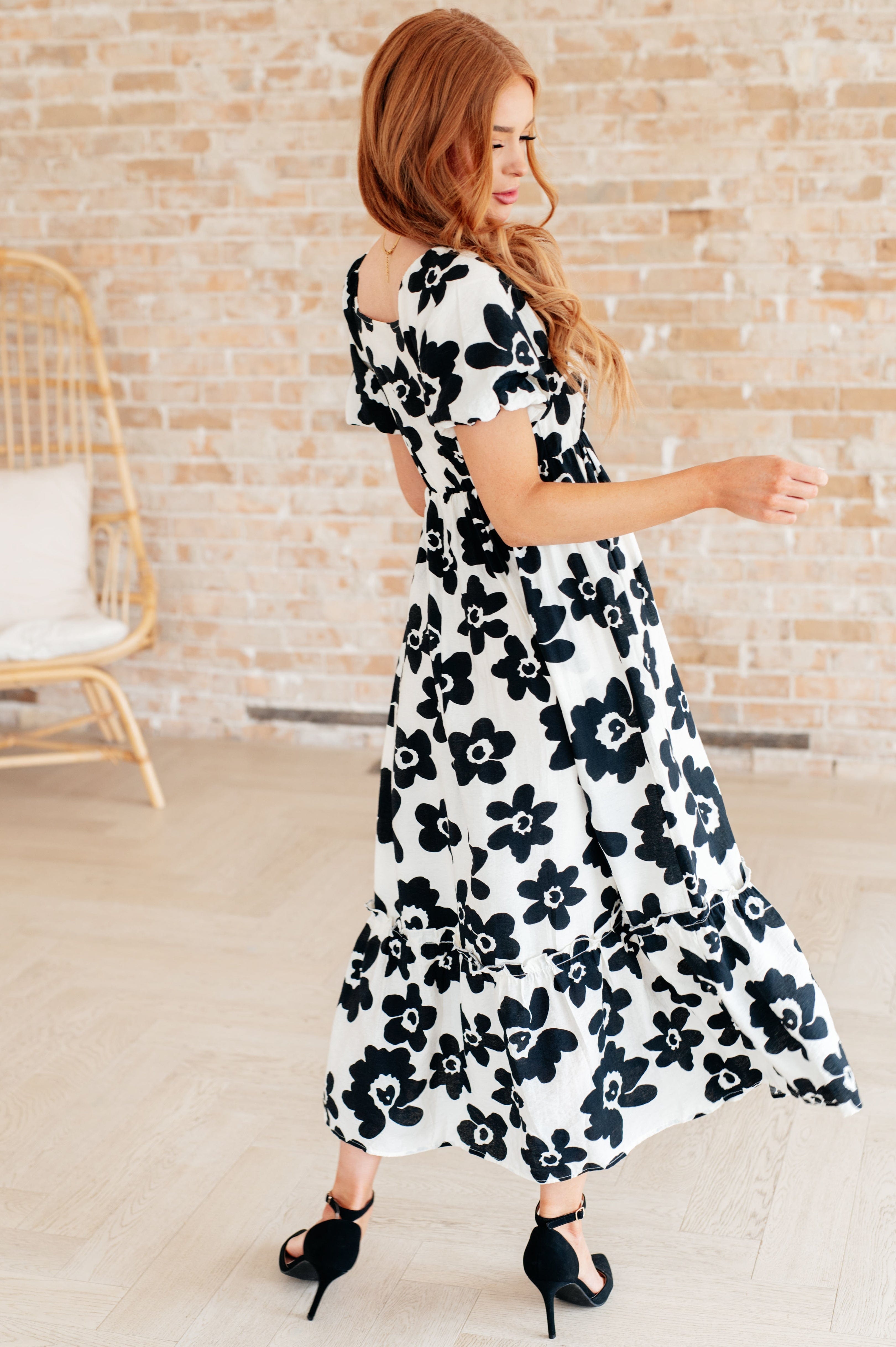 The Hot Topic Square Neck Floral Dress-Dresses-Stay Foxy Boutique, Florissant, Missouri