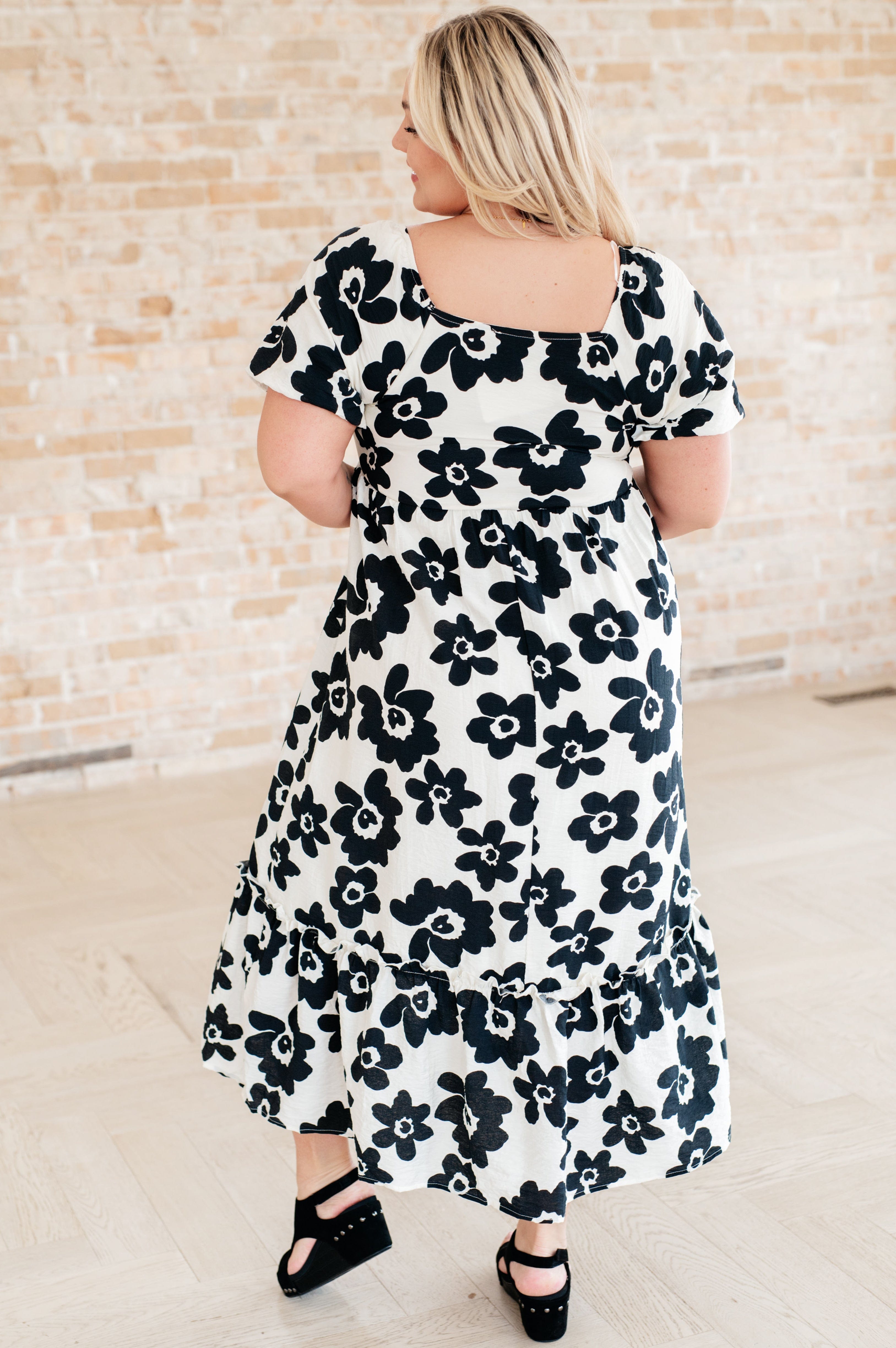 The Hot Topic Square Neck Floral Dress-Dresses-Stay Foxy Boutique, Florissant, Missouri