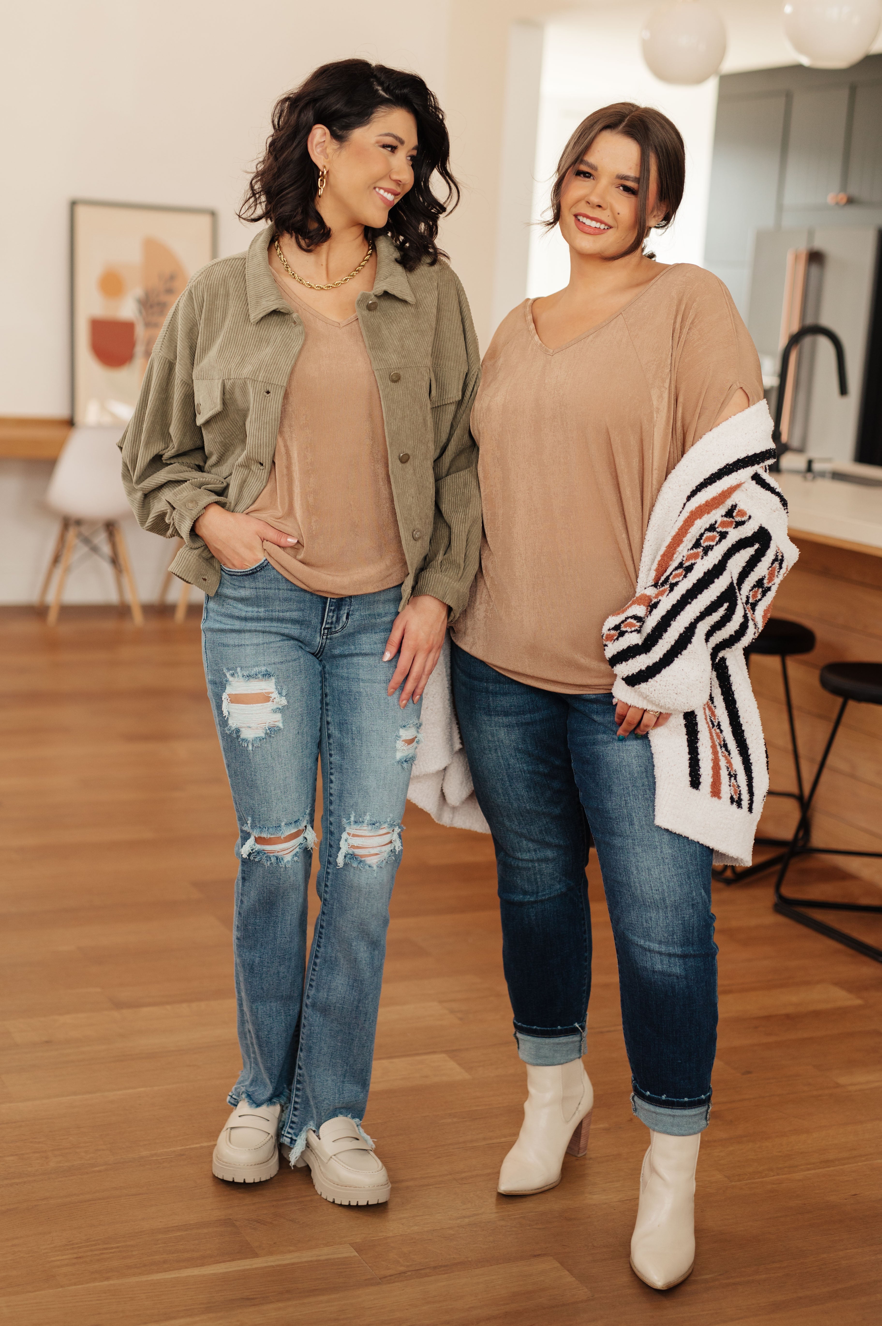 The Realest V-Neck Top-Tops-Stay Foxy Boutique, Florissant, Missouri