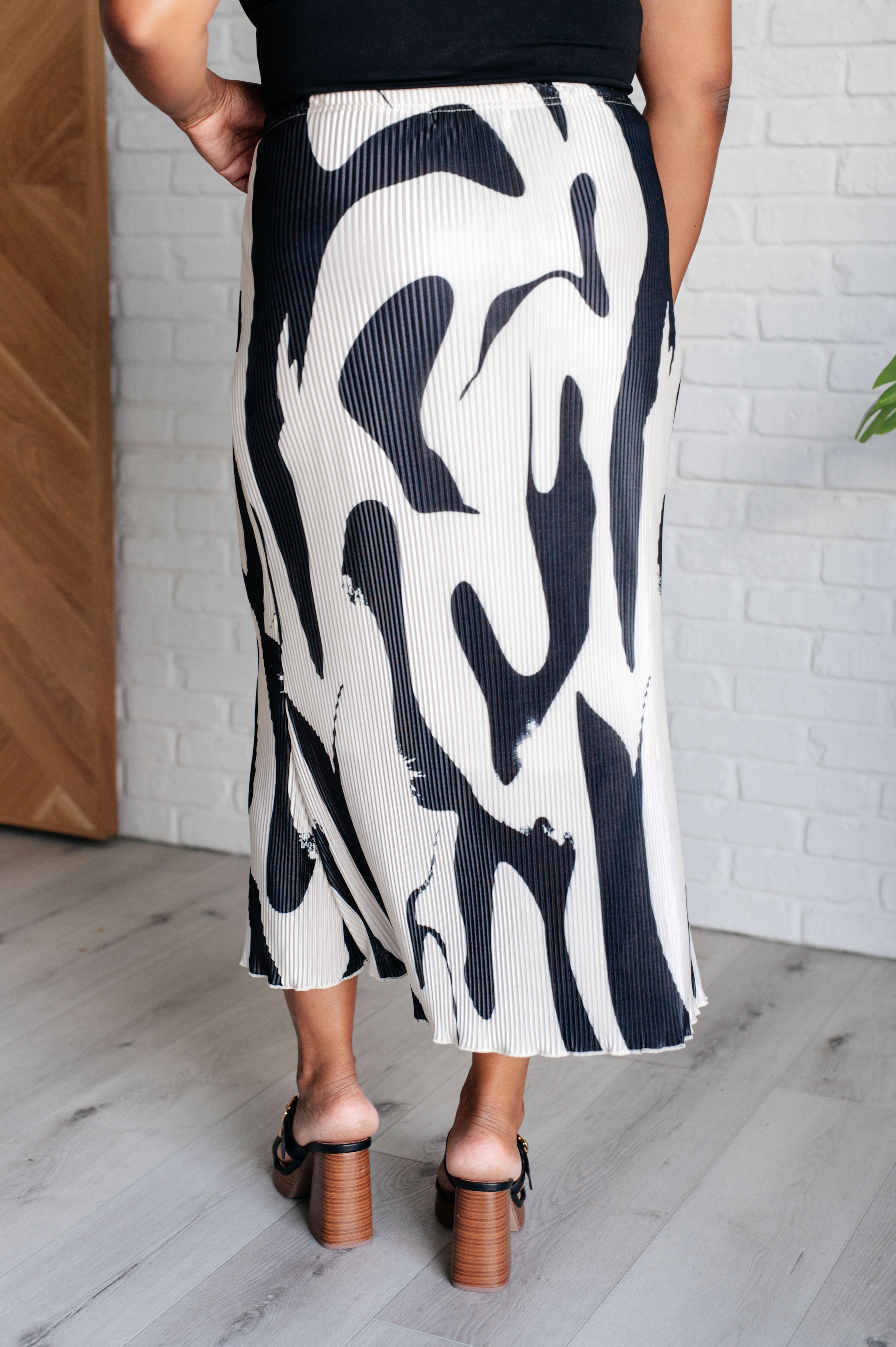 Thoroughly Modern Plisse Midi Skirt-Skirts-Stay Foxy Boutique, Florissant, Missouri