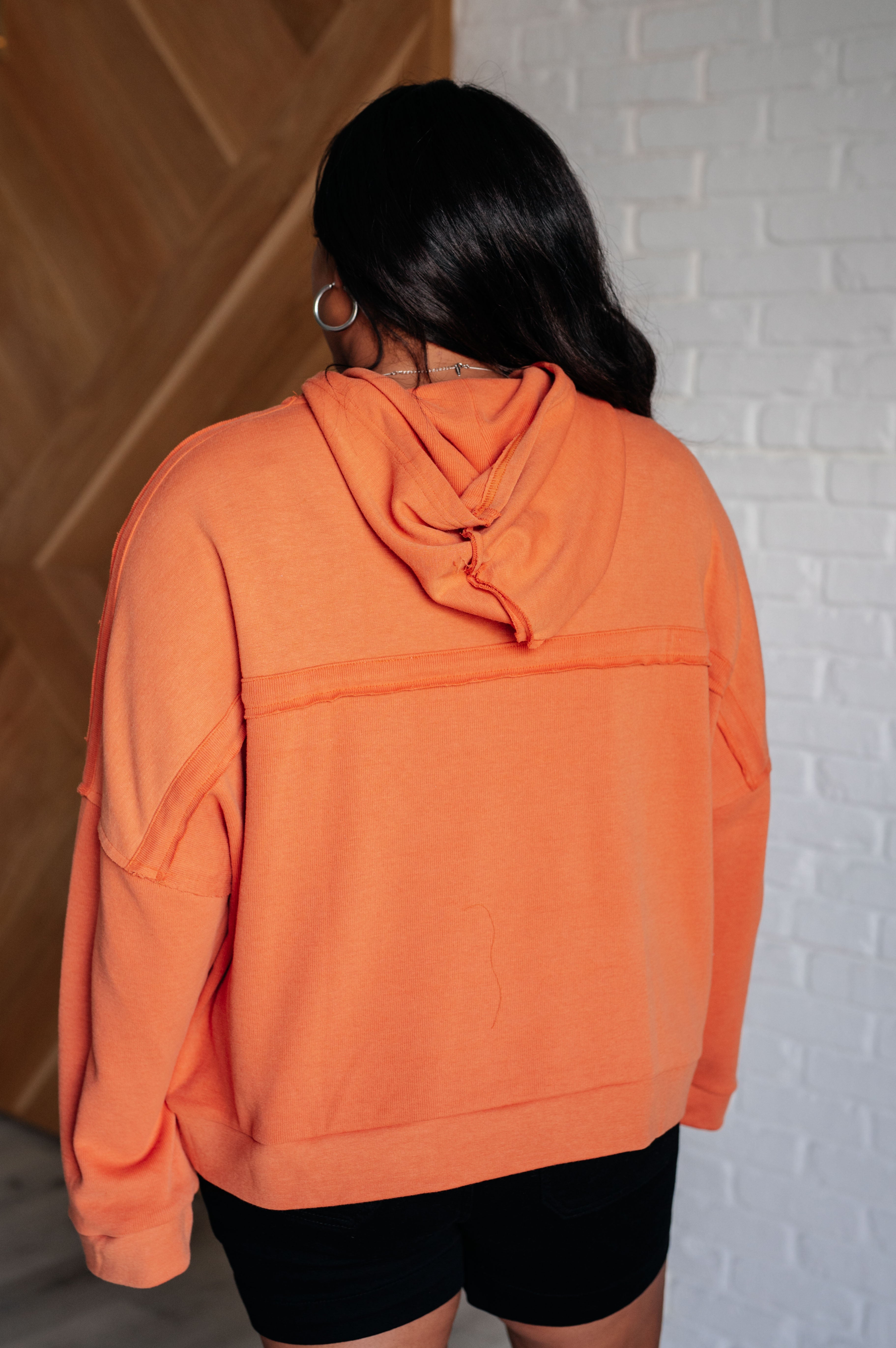 Throwback Heartthrob Hoodie in Orange-Tops-Stay Foxy Boutique, Florissant, Missouri