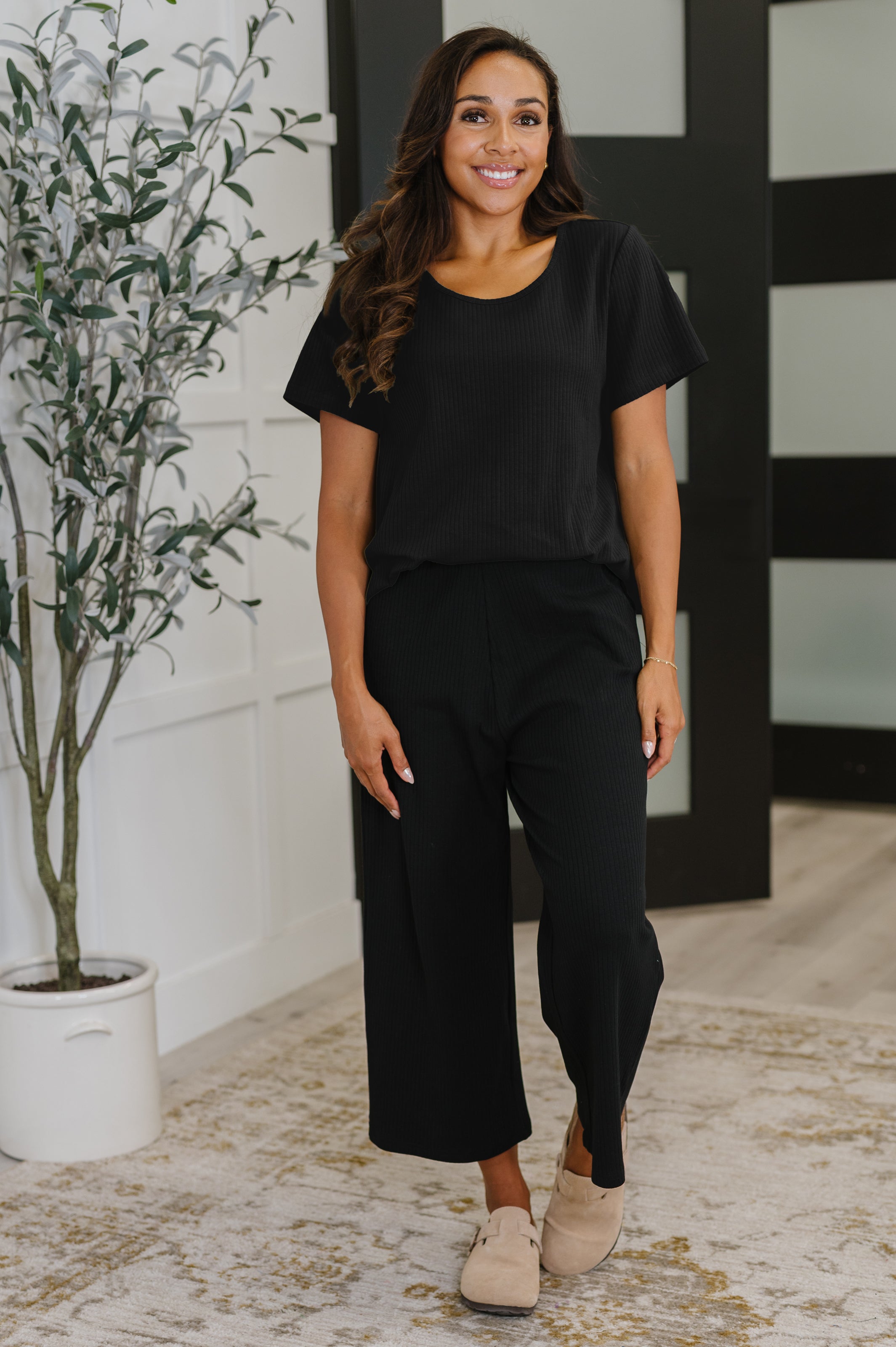 Thyme Boxy Tee in Black-Womens-Stay Foxy Boutique, Florissant, Missouri
