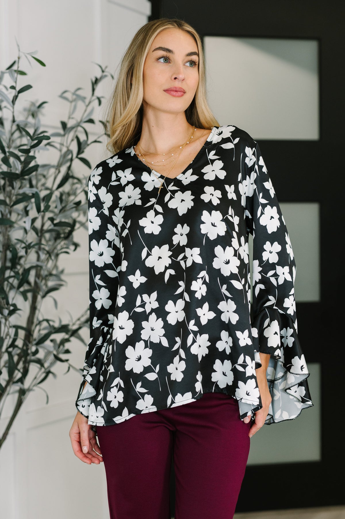 Time and Time Again Floral Blouse-Womens-Stay Foxy Boutique, Florissant, Missouri