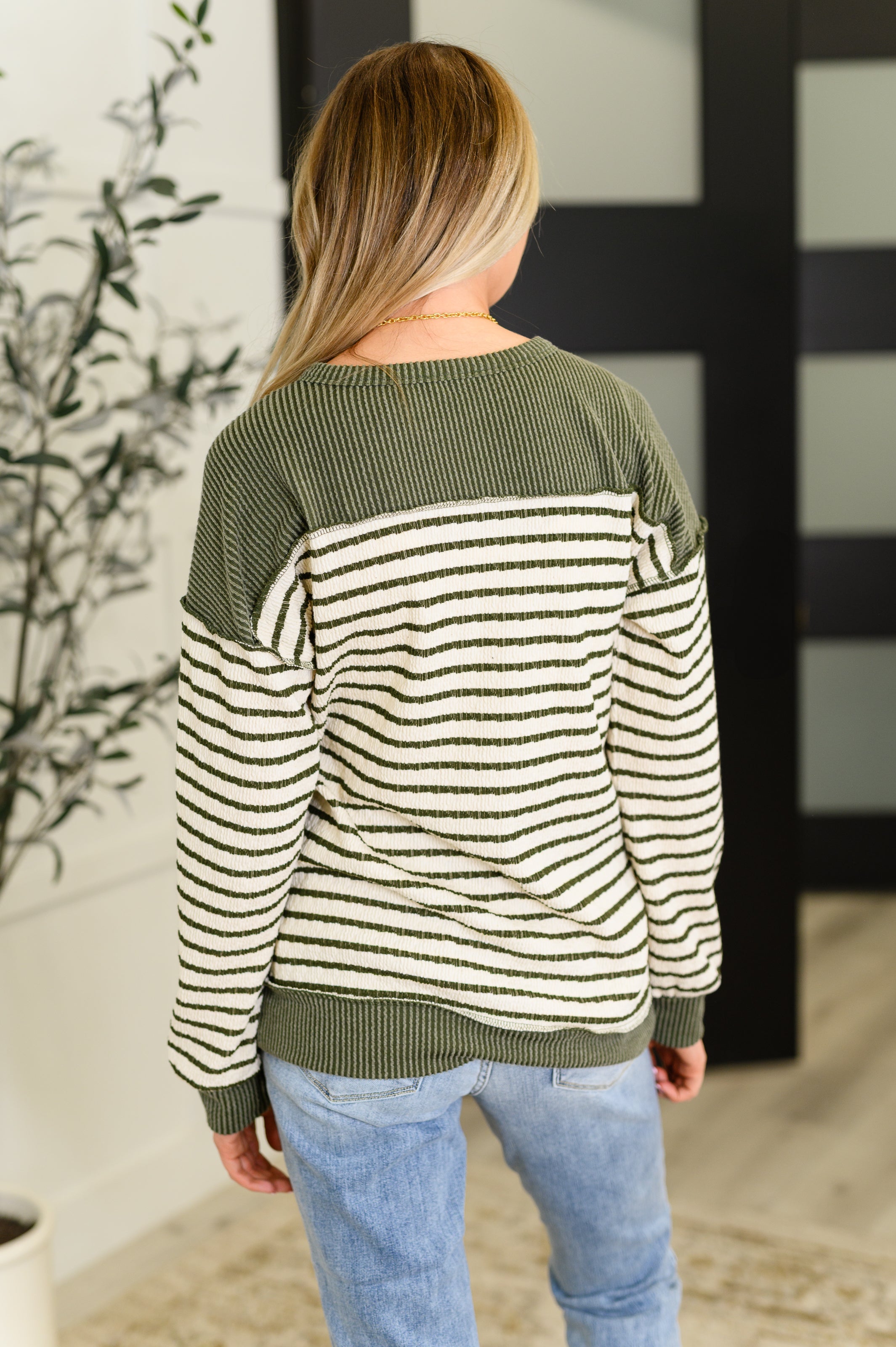 Timeless Lines Contrast Henley Top-Womens-Stay Foxy Boutique, Florissant, Missouri