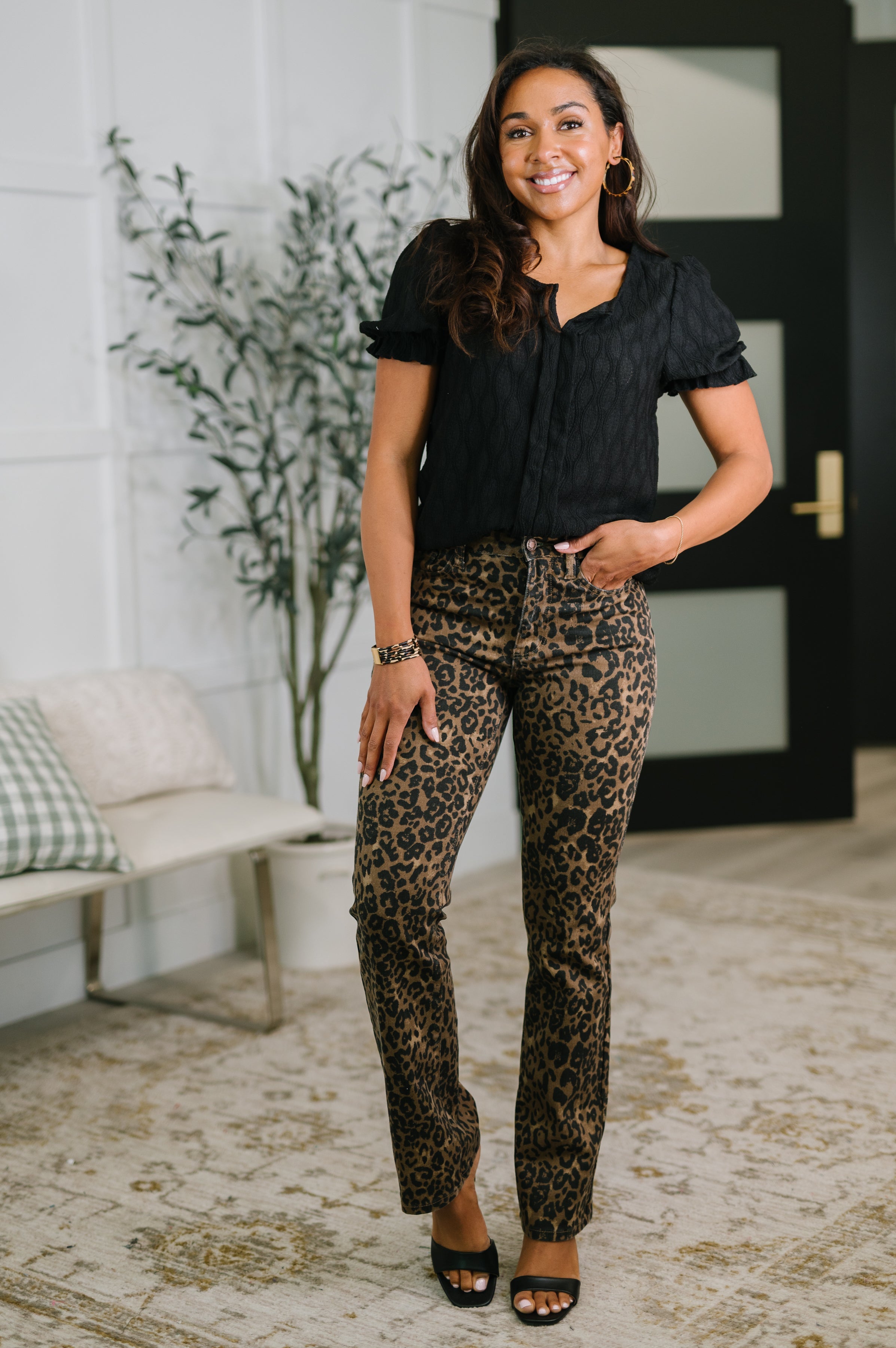 To Call My Own Textured Blouse in Black-Womens-Stay Foxy Boutique, Florissant, Missouri