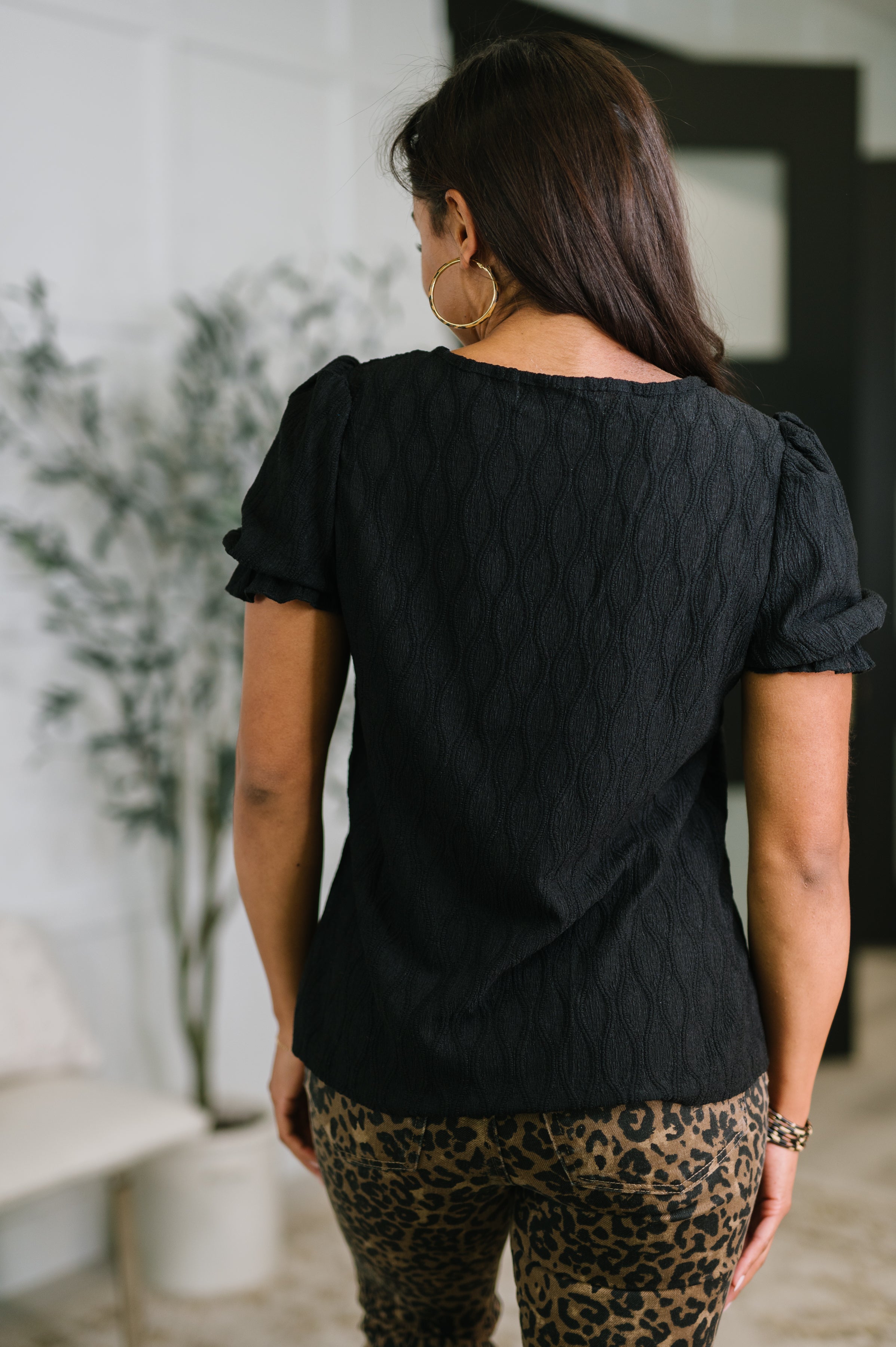 To Call My Own Textured Blouse in Black-Womens-Stay Foxy Boutique, Florissant, Missouri