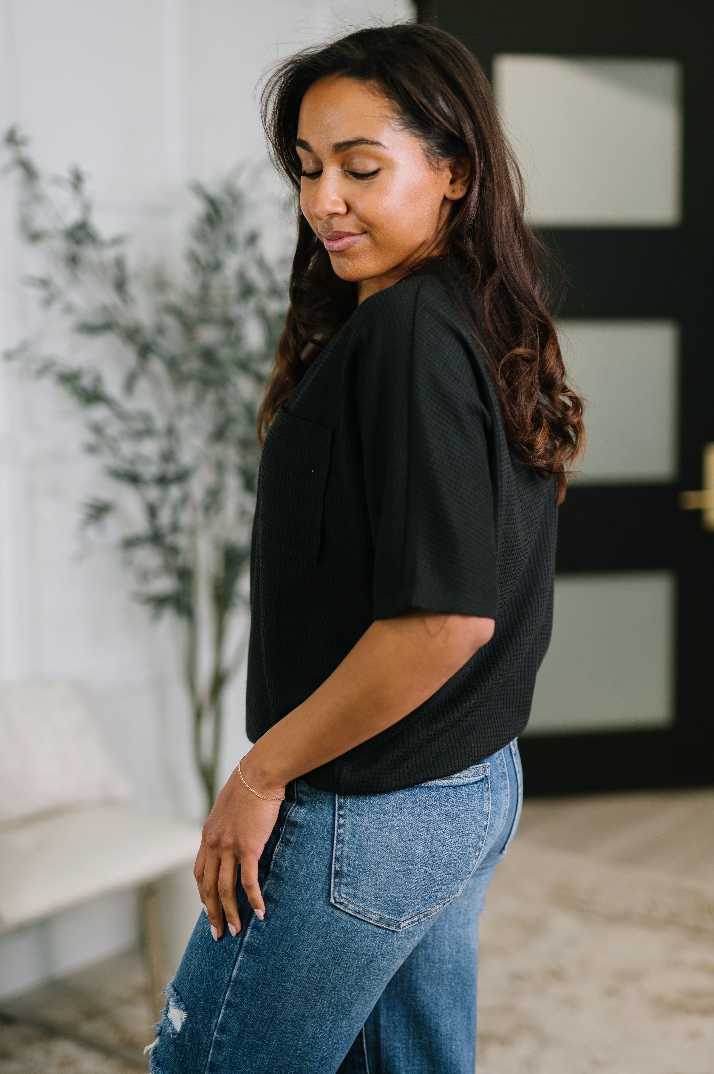 Together We're Unlimited Basic V-Neck Tee in Black-Womens-Stay Foxy Boutique, Florissant, Missouri