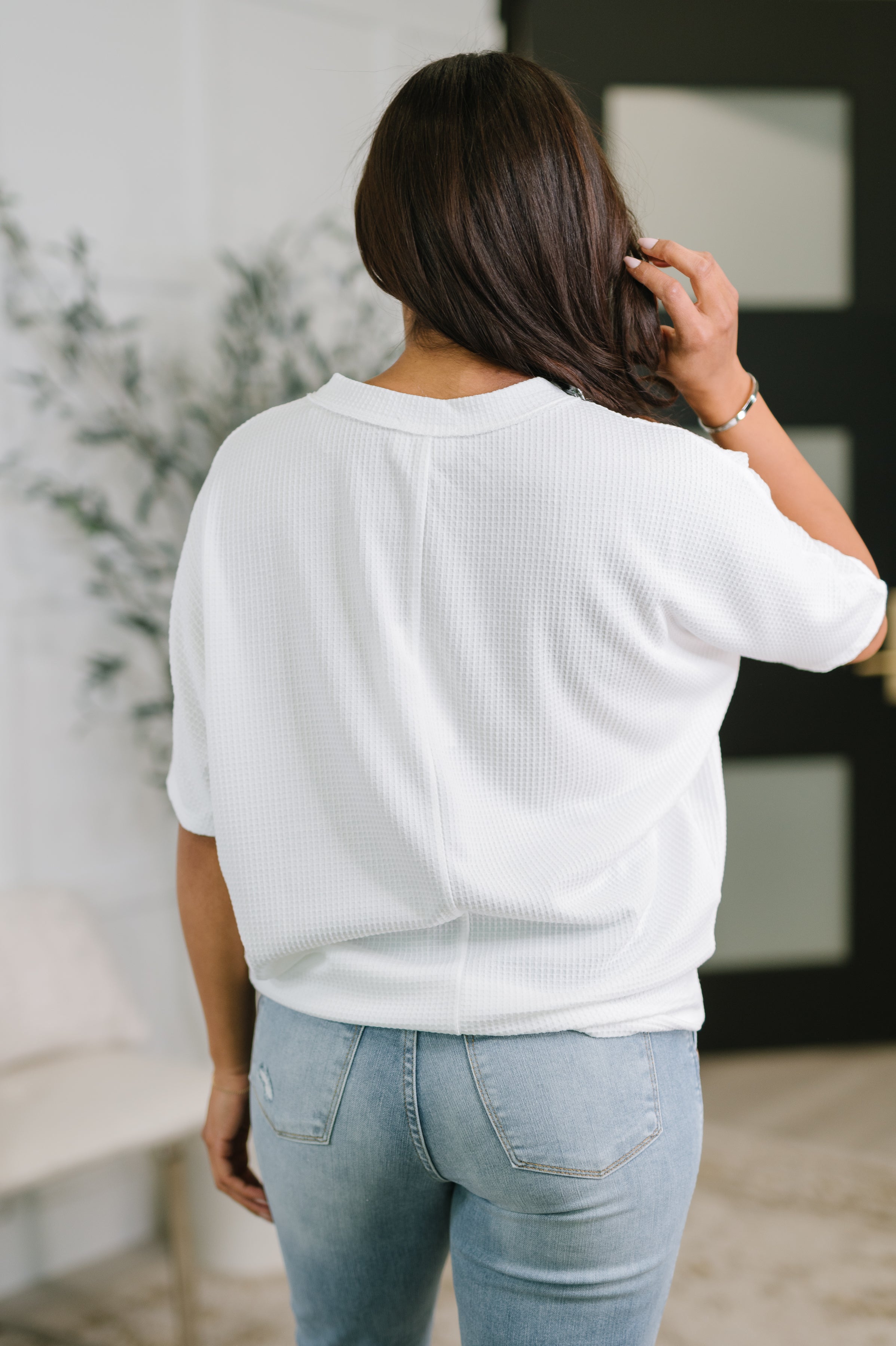 Together We're Unlimited Basic V-Neck Tee in Ivory-Womens-Stay Foxy Boutique, Florissant, Missouri