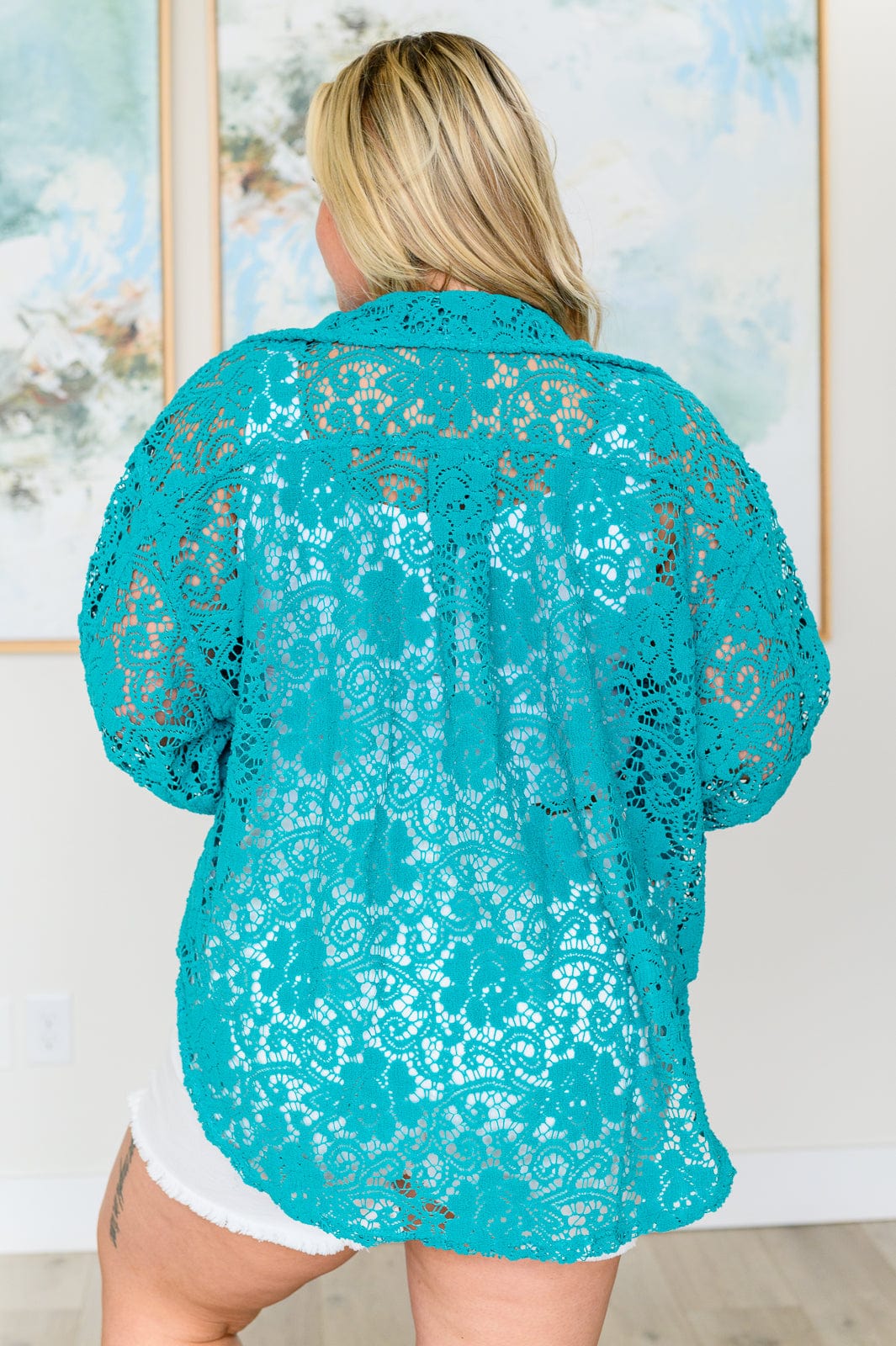Topped with Lace Button Down-Womens-Stay Foxy Boutique, Florissant, Missouri