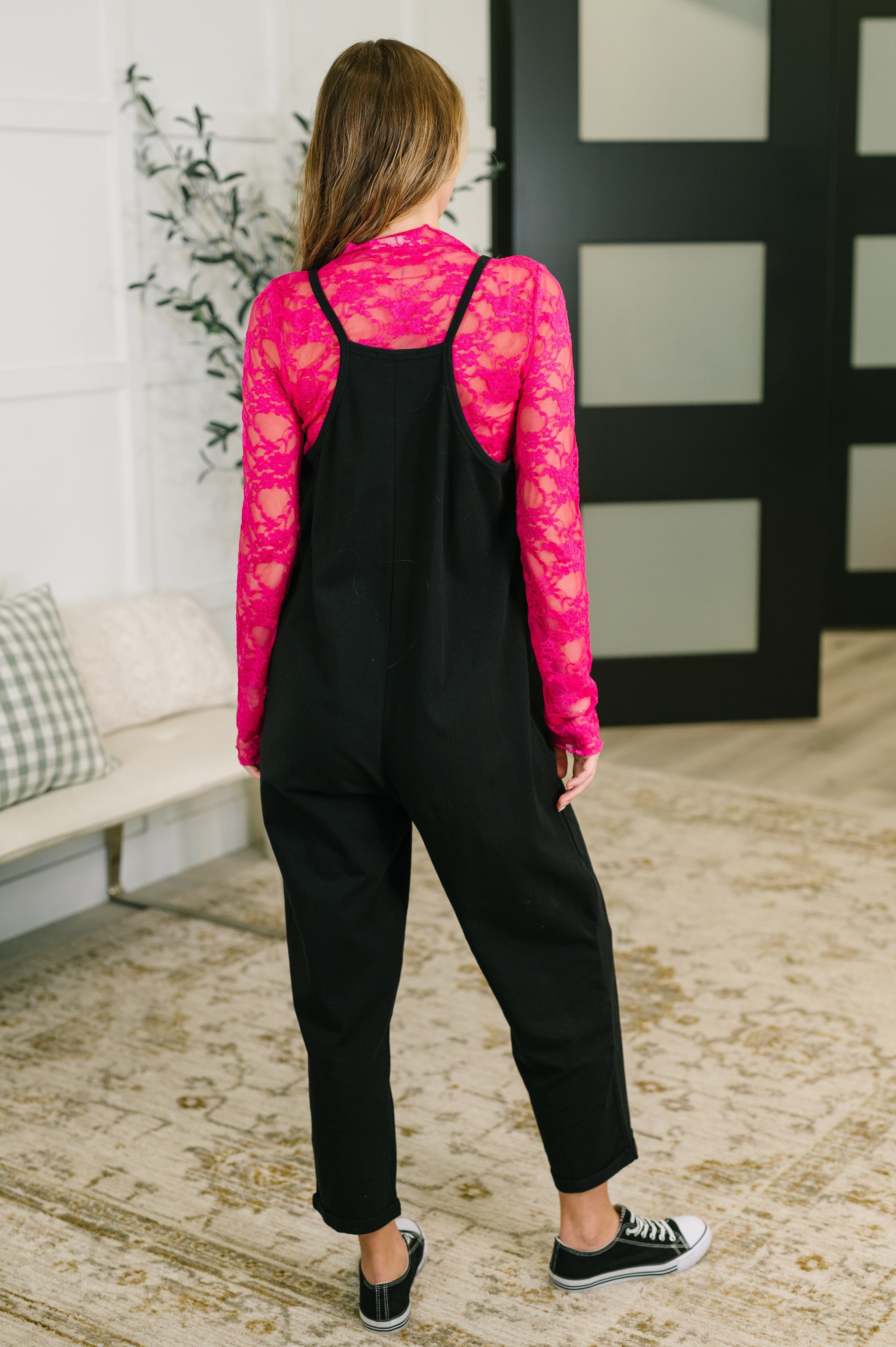 Totally Me Spaghetti Strap Jumpsuit in Black-Womens-Stay Foxy Boutique, Florissant, Missouri