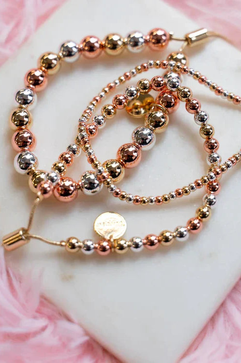 PREORDER: Tri Tone Adjustable Bracelets-Womens-Stay Foxy Boutique, Florissant, Missouri