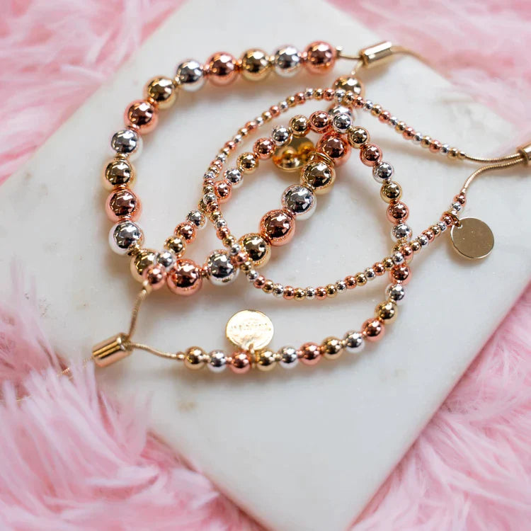 PREORDER: Tri Tone Adjustable Bracelets-Womens-Stay Foxy Boutique, Florissant, Missouri