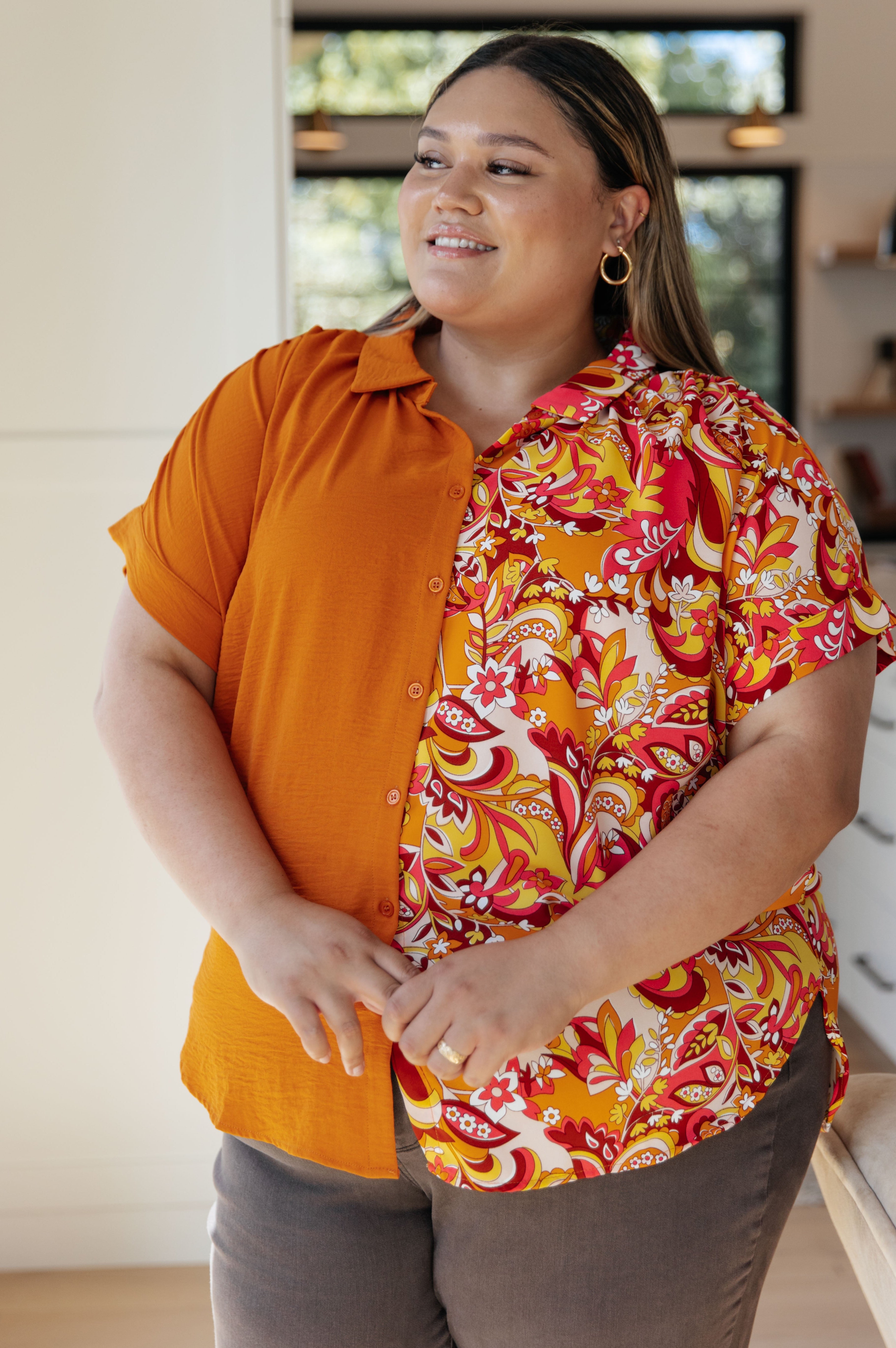 Two Sides To The Story Blouse-Blouses-Stay Foxy Boutique, Florissant, Missouri