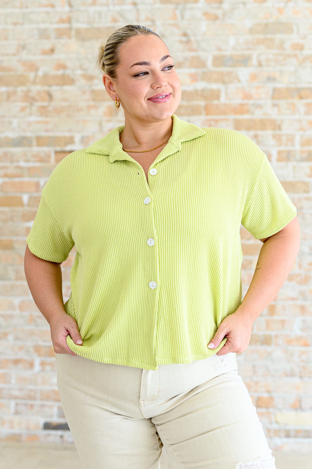 Two's Company Ribbed Button Down-Sets-Stay Foxy Boutique, Florissant, Missouri