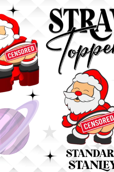 BOOTY CENSORED SANTA- 3D PRINTED STRAW CHARM-Stay Foxy Boutique, Florissant, Missouri