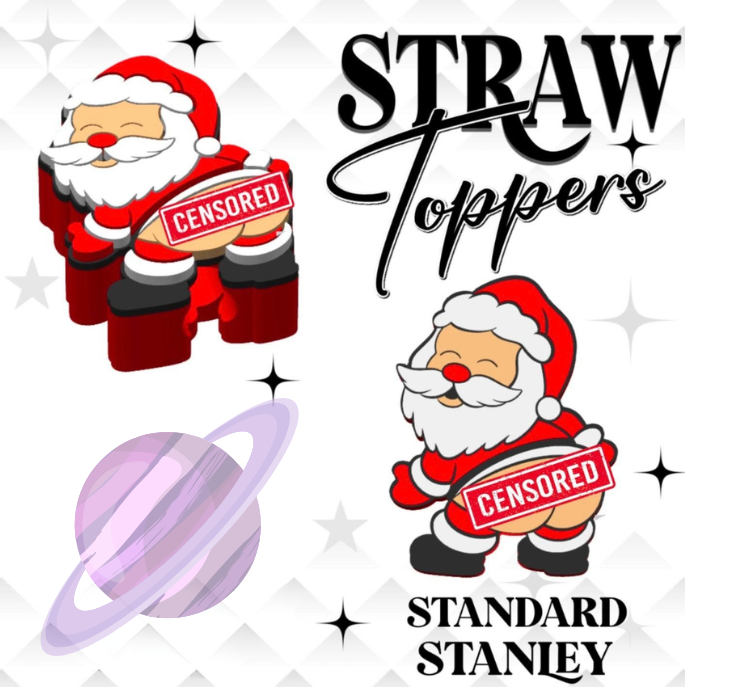 BOOTY CENSORED SANTA- 3D PRINTED STRAW CHARM-Stay Foxy Boutique, Florissant, Missouri