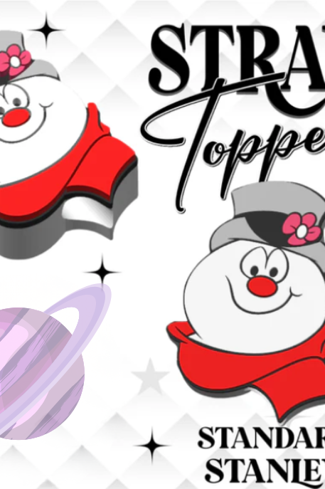 FRIENDLY SNOWMAN- 3D PRINTED STRAW CHARM-Stay Foxy Boutique, Florissant, Missouri
