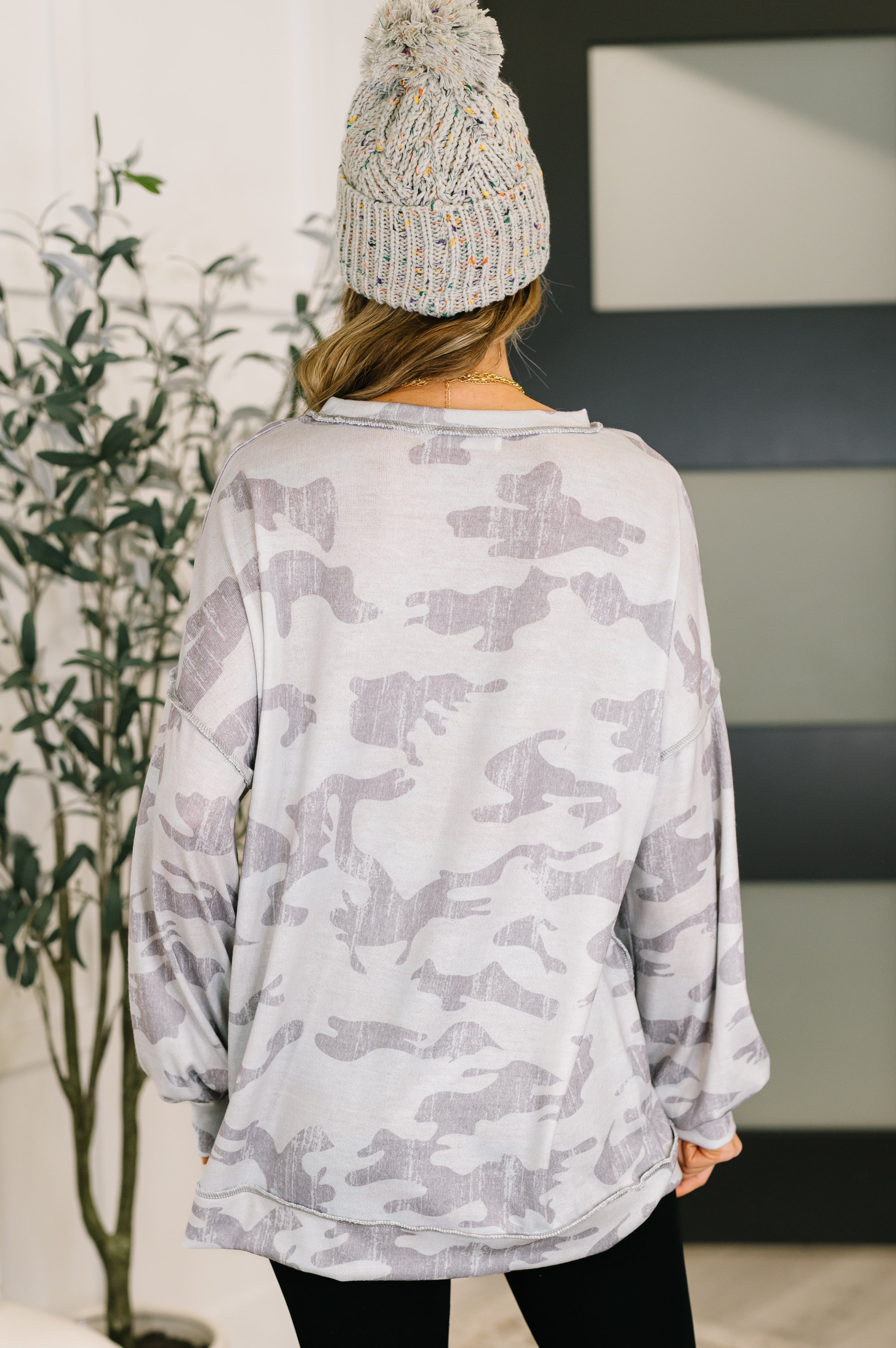 Urban Camo Drop Shoulder Top-Womens-Stay Foxy Boutique, Florissant, Missouri